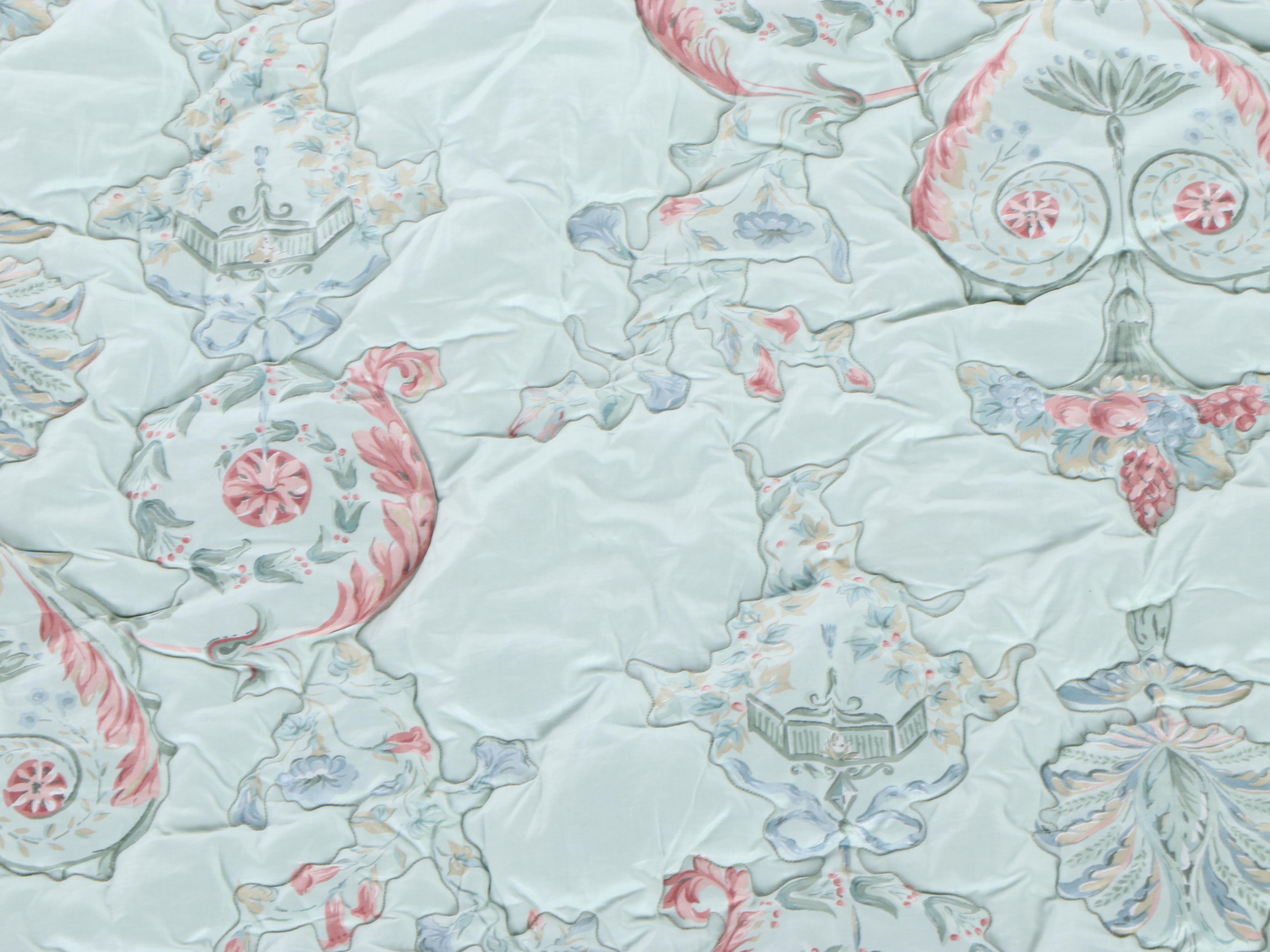 Pair of Twin DecoQuilt Padded Chintz Coverlets with Box Pleated Bed Skirts