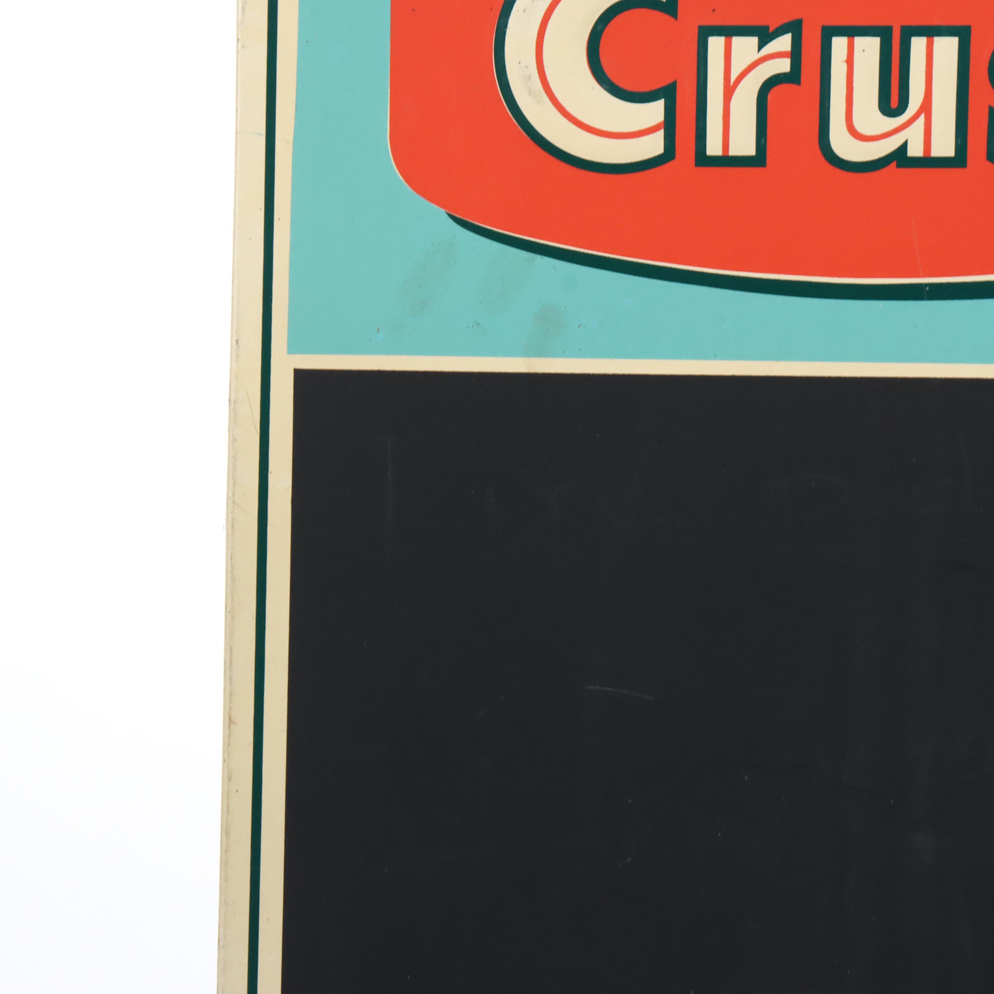 Orange Crush "Sip a Smile!" Advertising Chalkboard Sign, 1950s