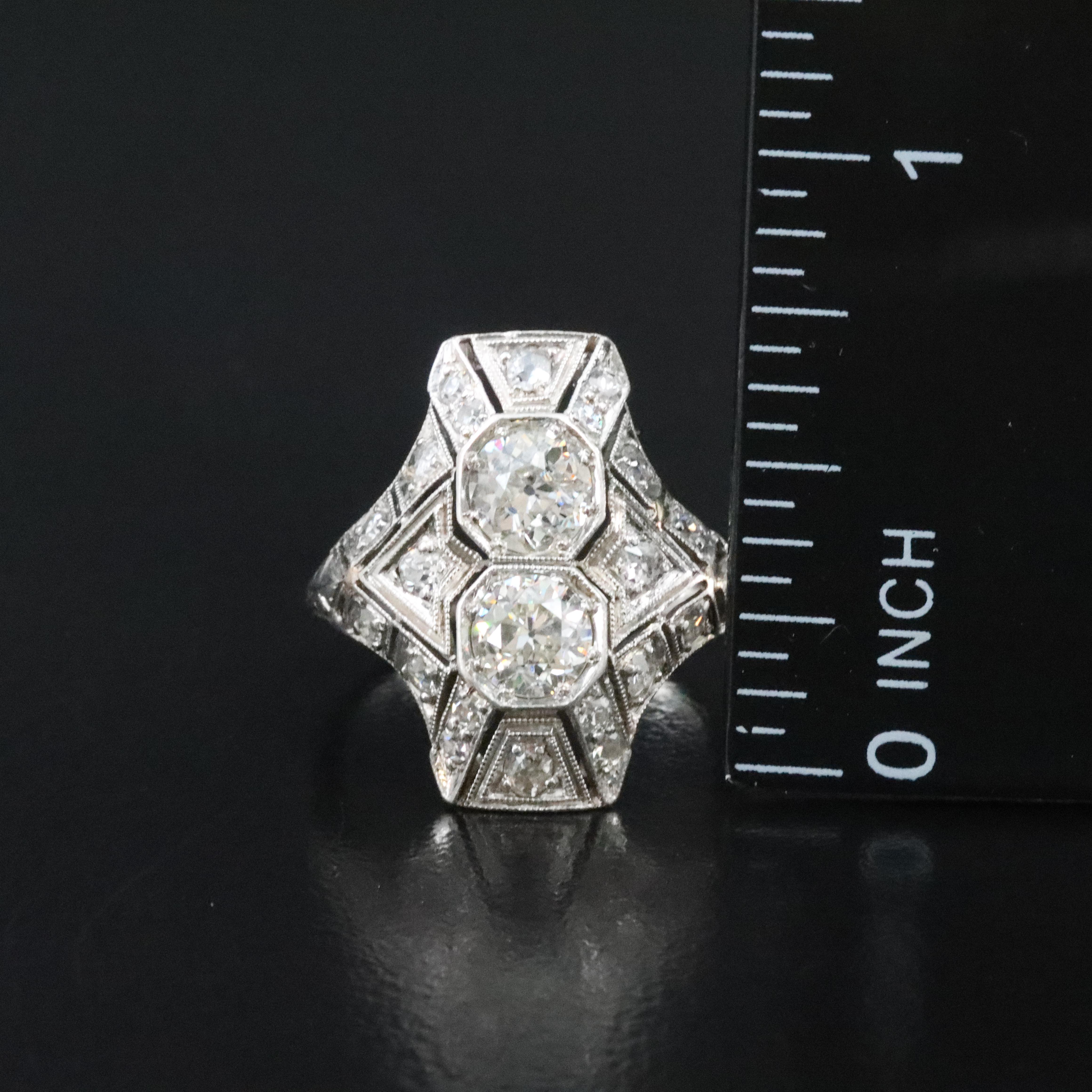 Art Deco Platinum 1.51 CTW Diamond Ring