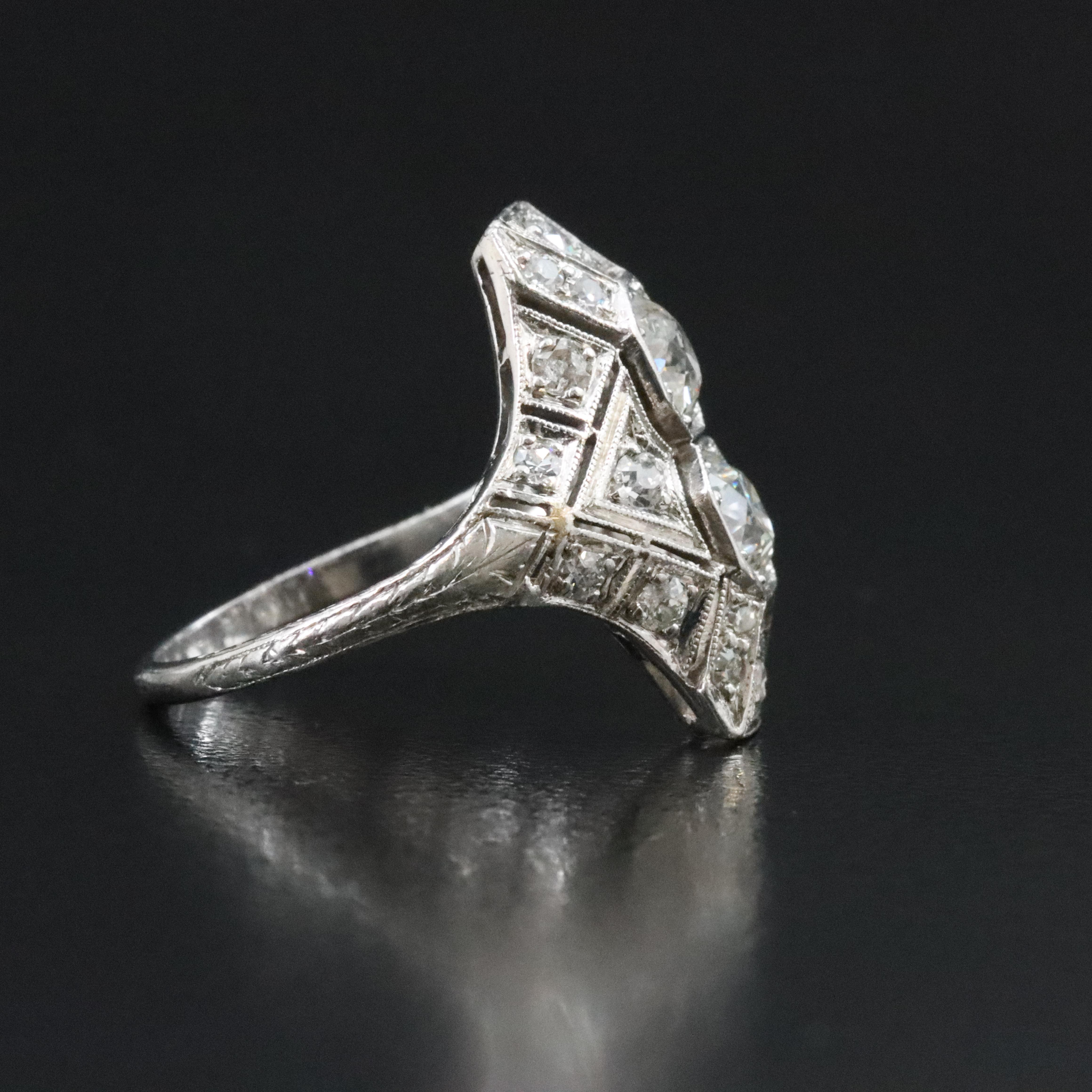 Art Deco Platinum 1.51 CTW Diamond Ring