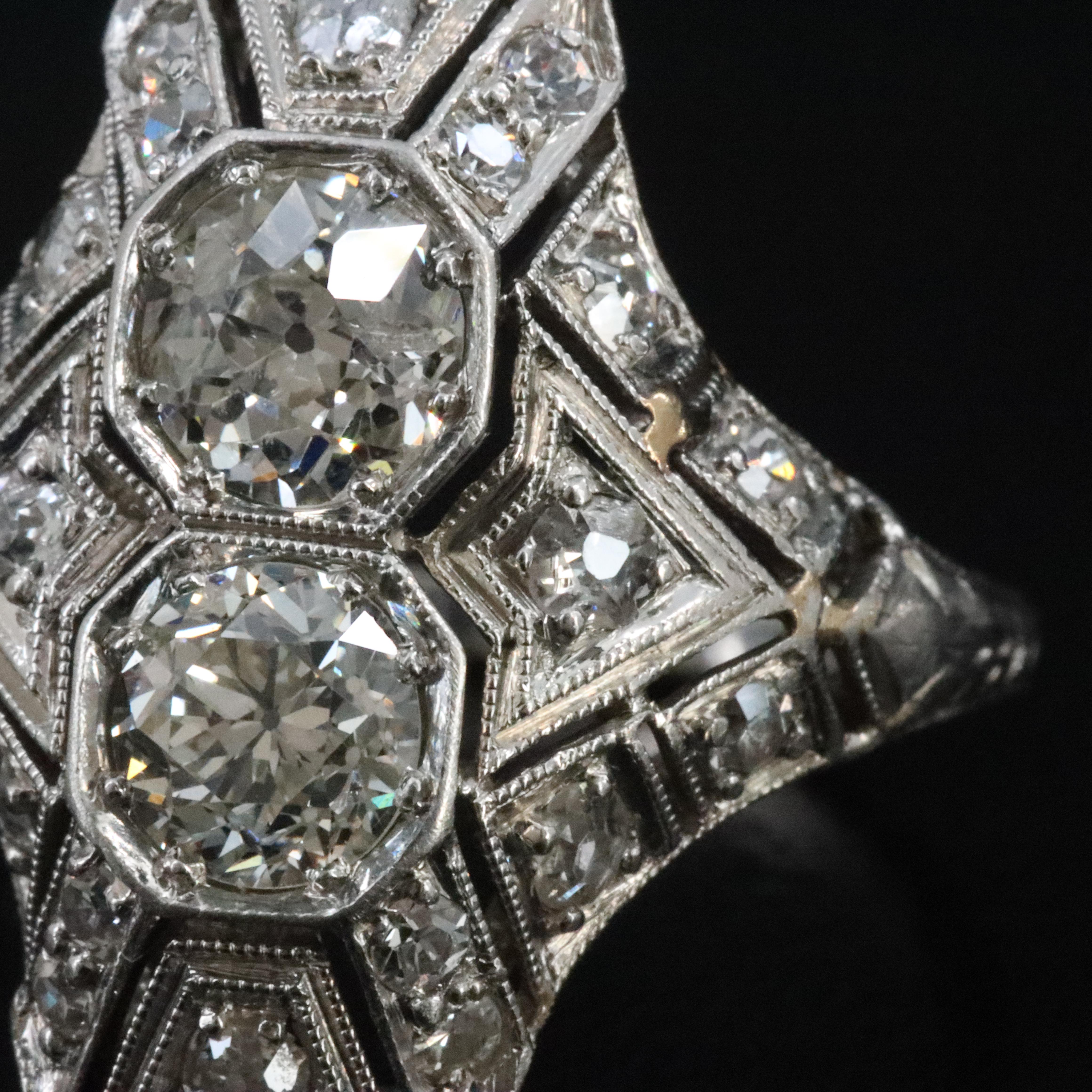 Art Deco Platinum 1.51 CTW Diamond Ring