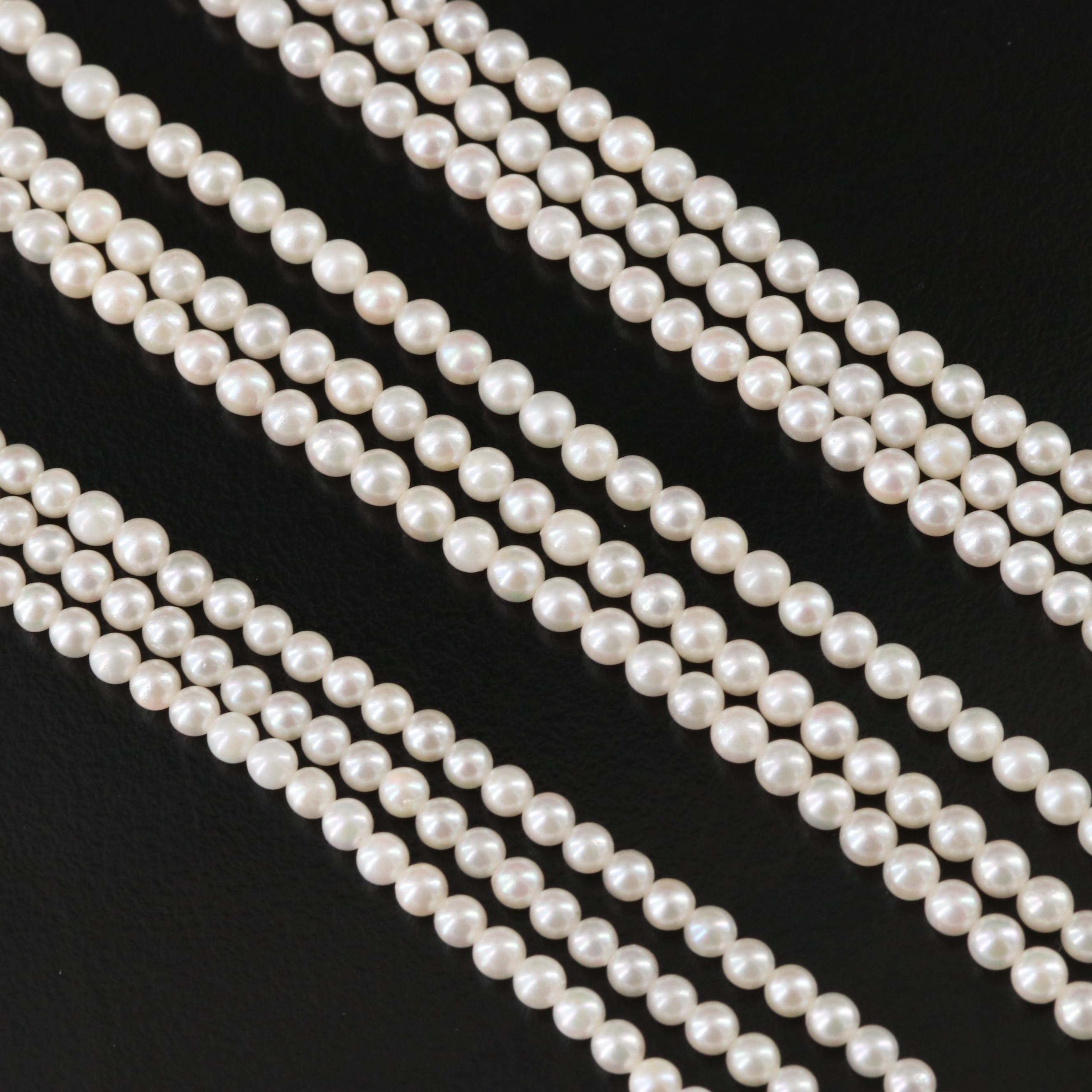 14K Convertible Jadeite and Pearl Necklace and Bracelet Set