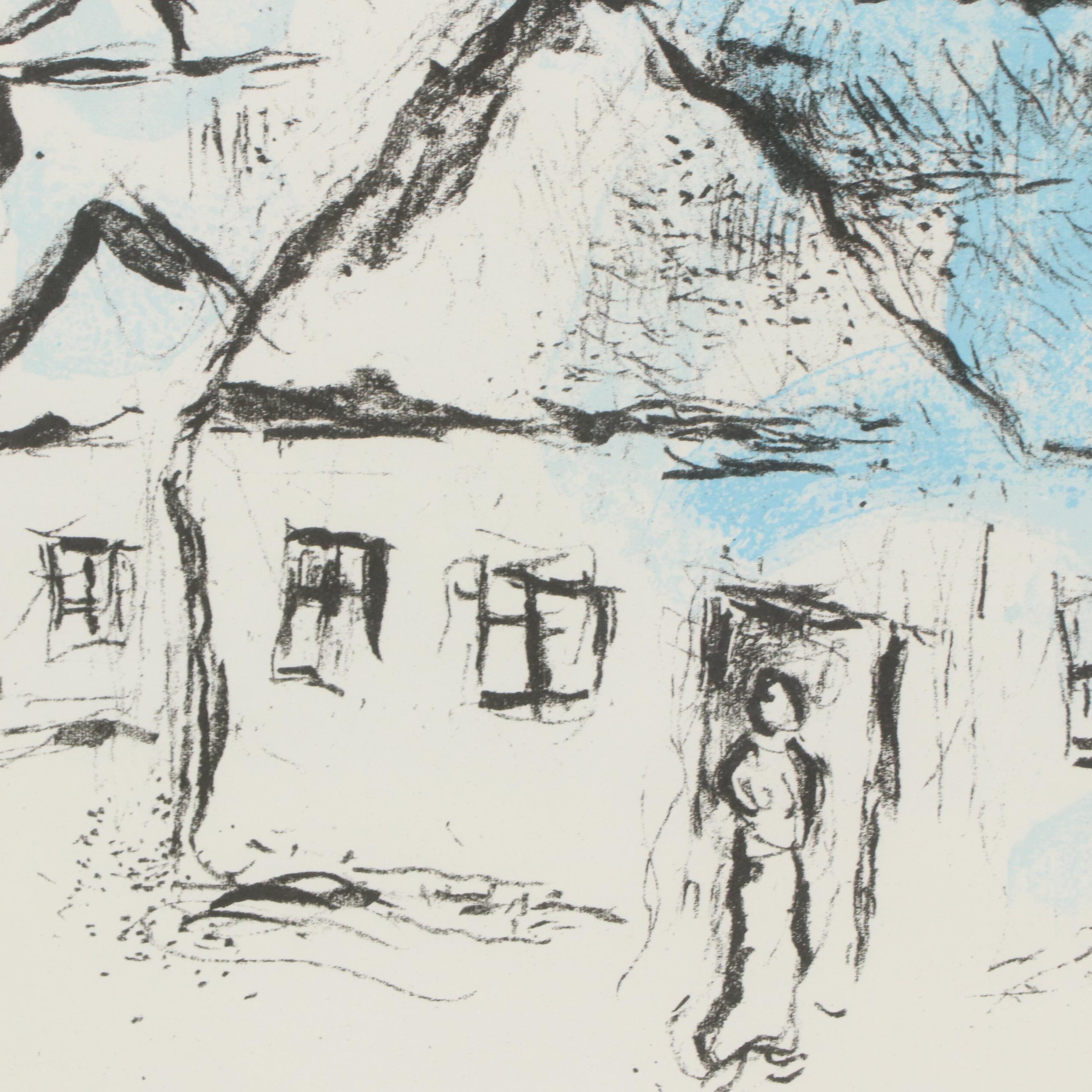 Marc Chagall Double-Page Color Lithograph for "Derrière le Miroir", 1977