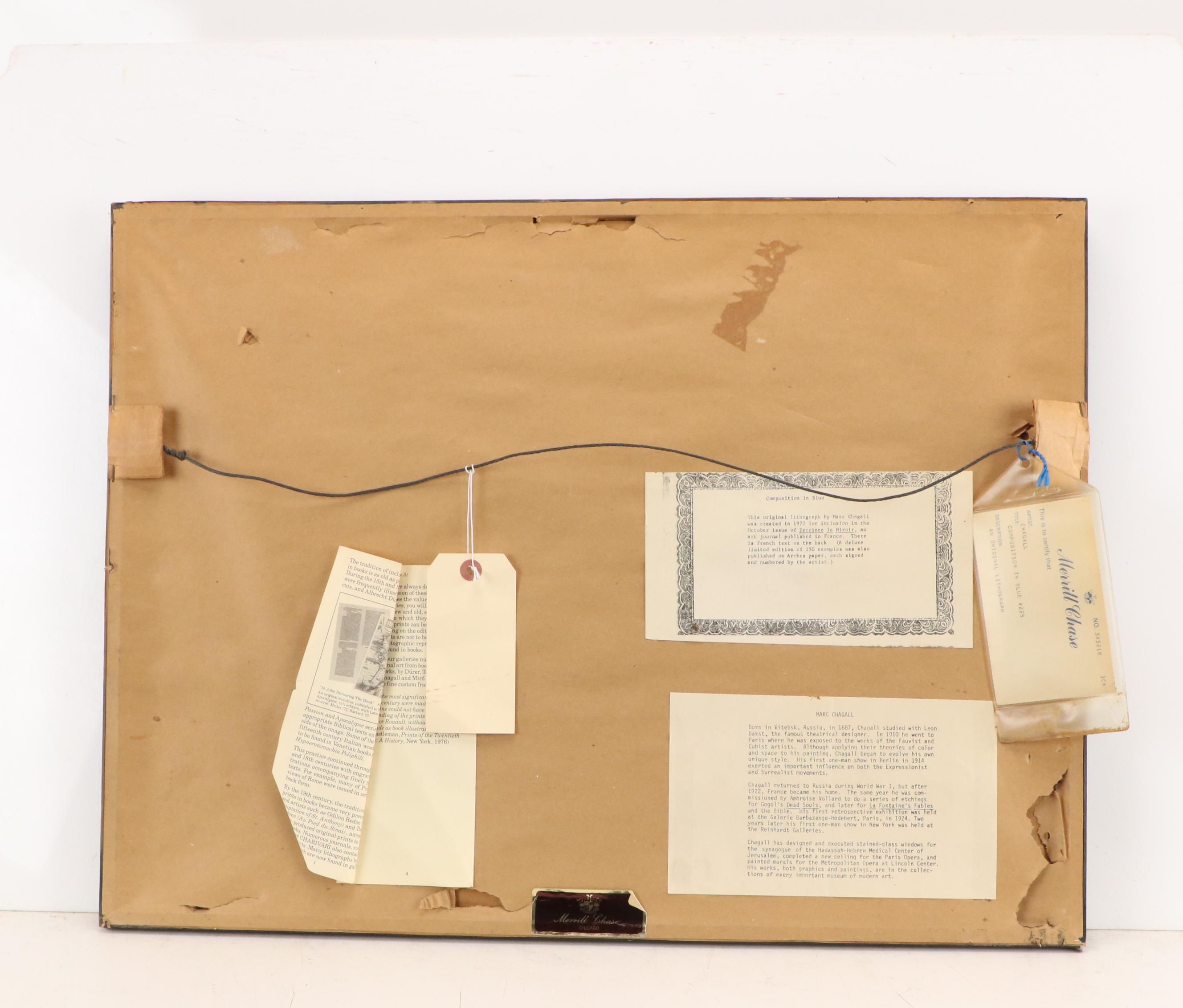 Marc Chagall Double-Page Color Lithograph for "Derrière le Miroir", 1977