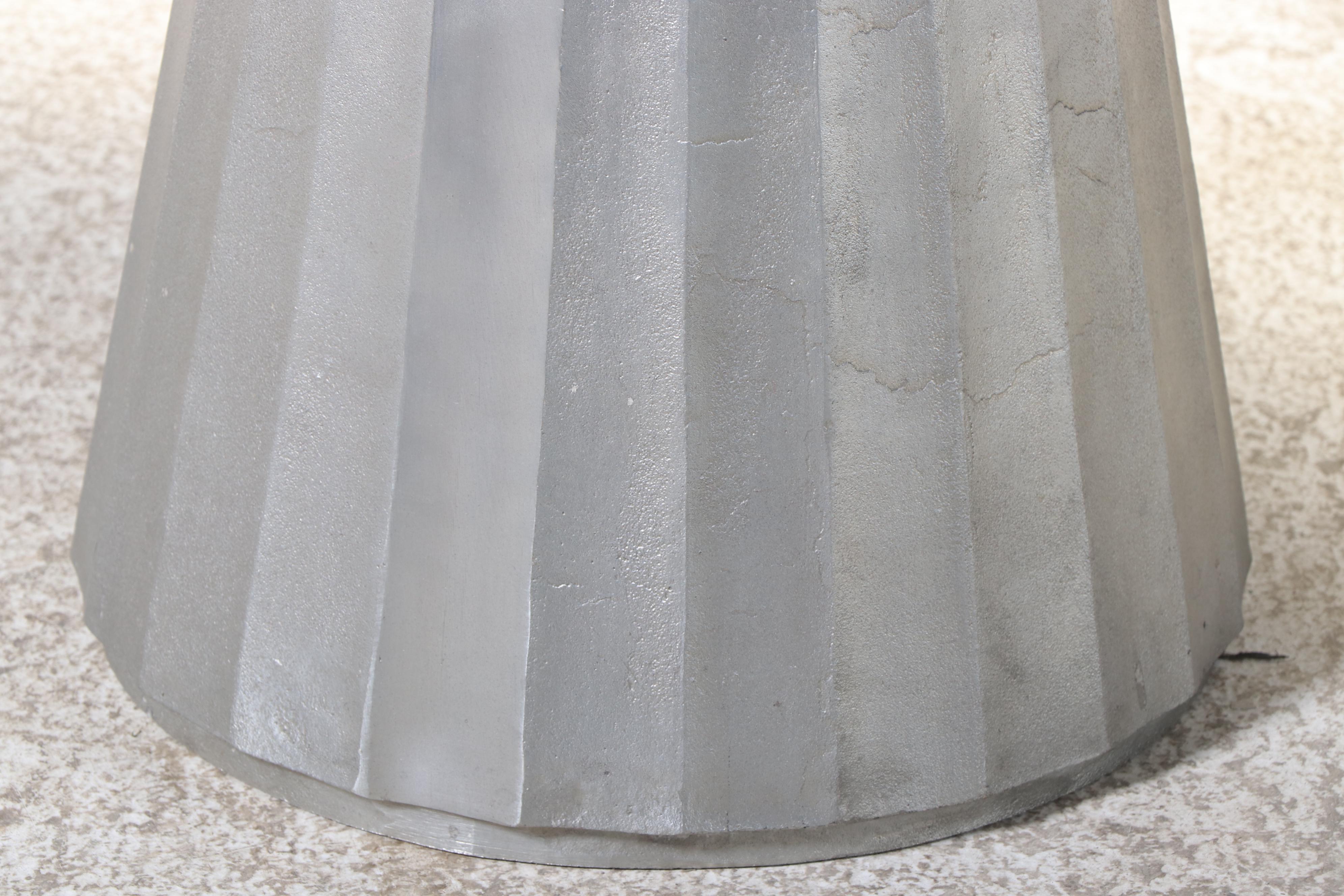 Caleb Zipperer for CB2 "Paramount" Pleated Aluminum and Marble Top Dining Table