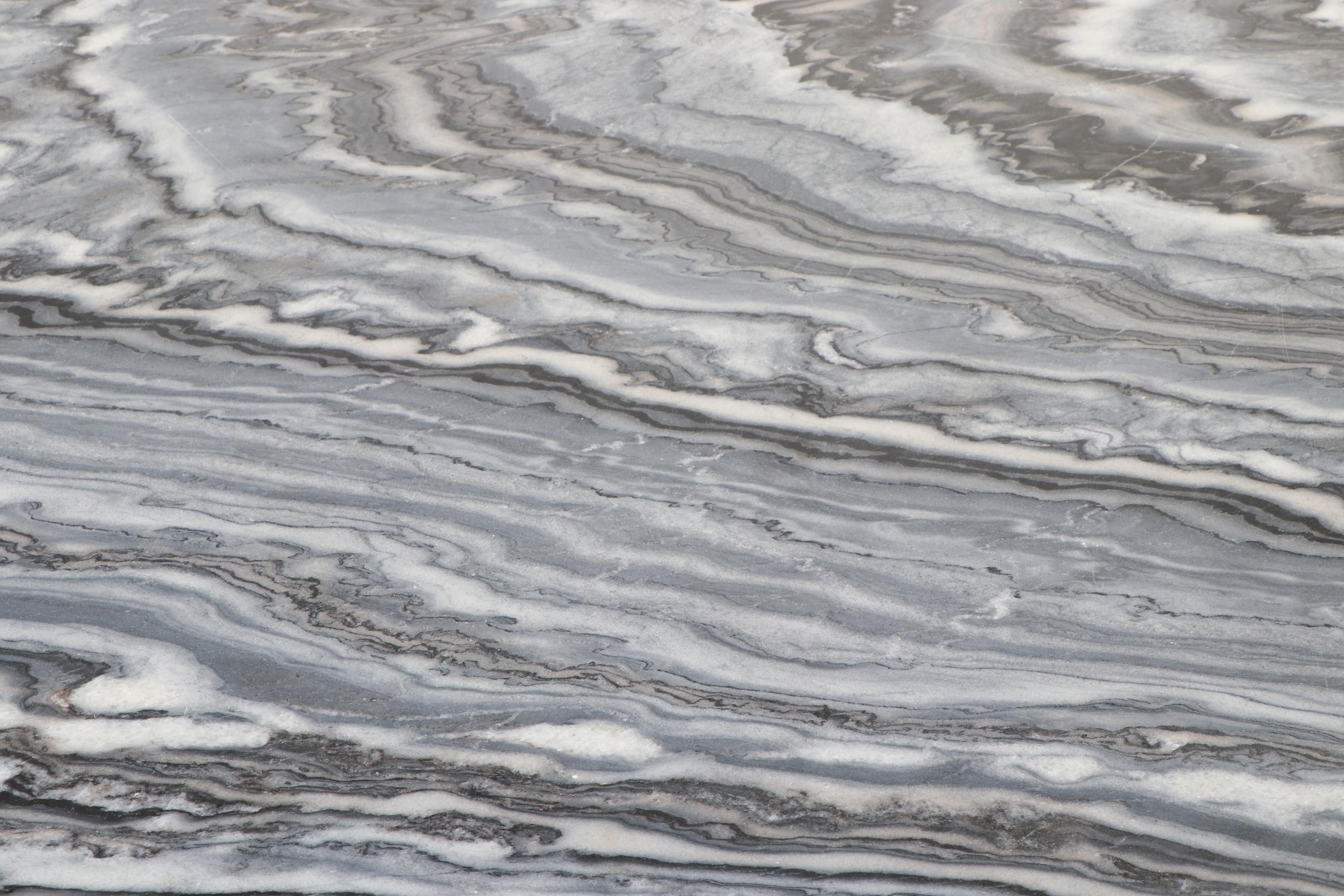 Caleb Zipperer for CB2 "Paramount" Pleated Aluminum and Marble Top Dining Table