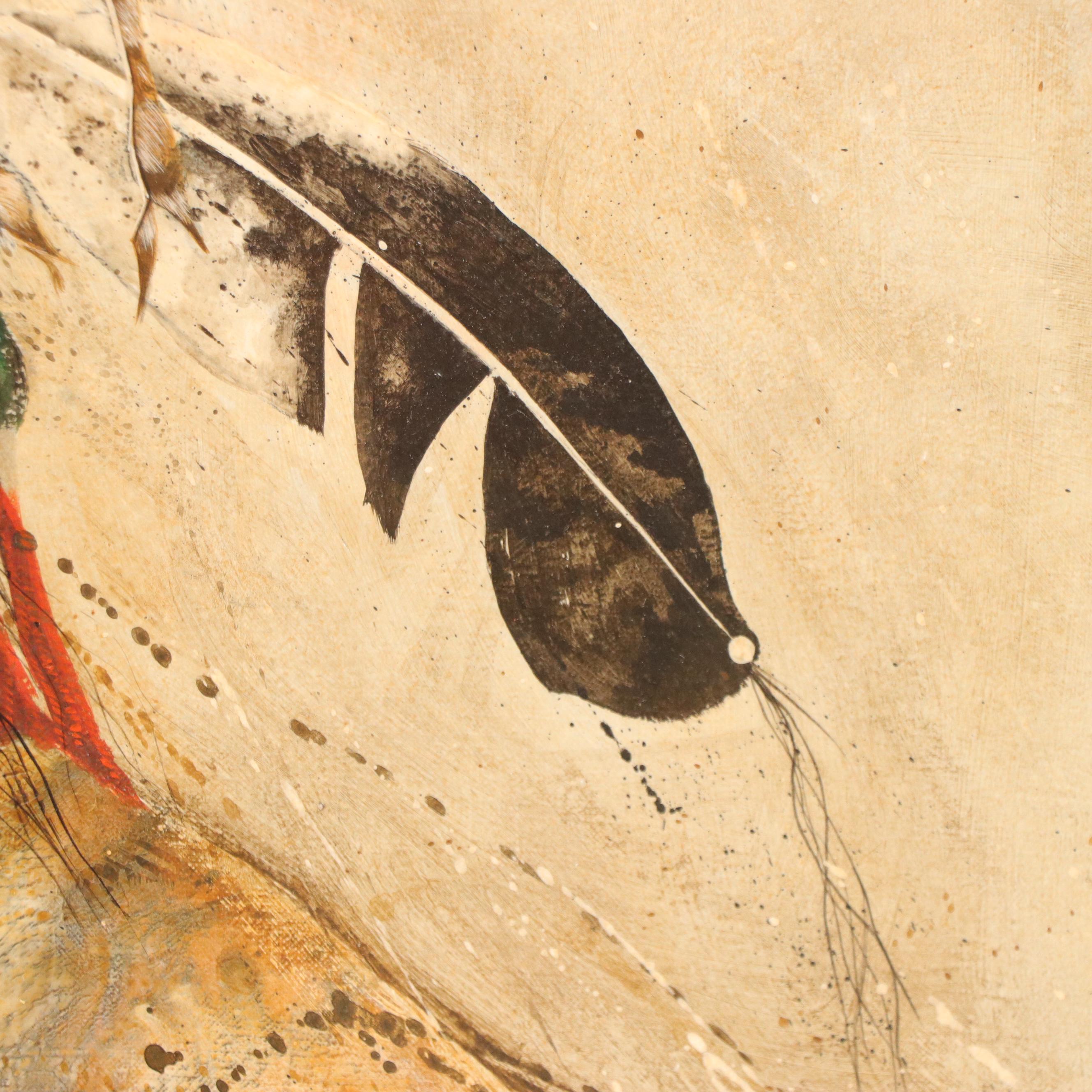 Paul Pletka Oil Portrait of a Native American, Circa 1970