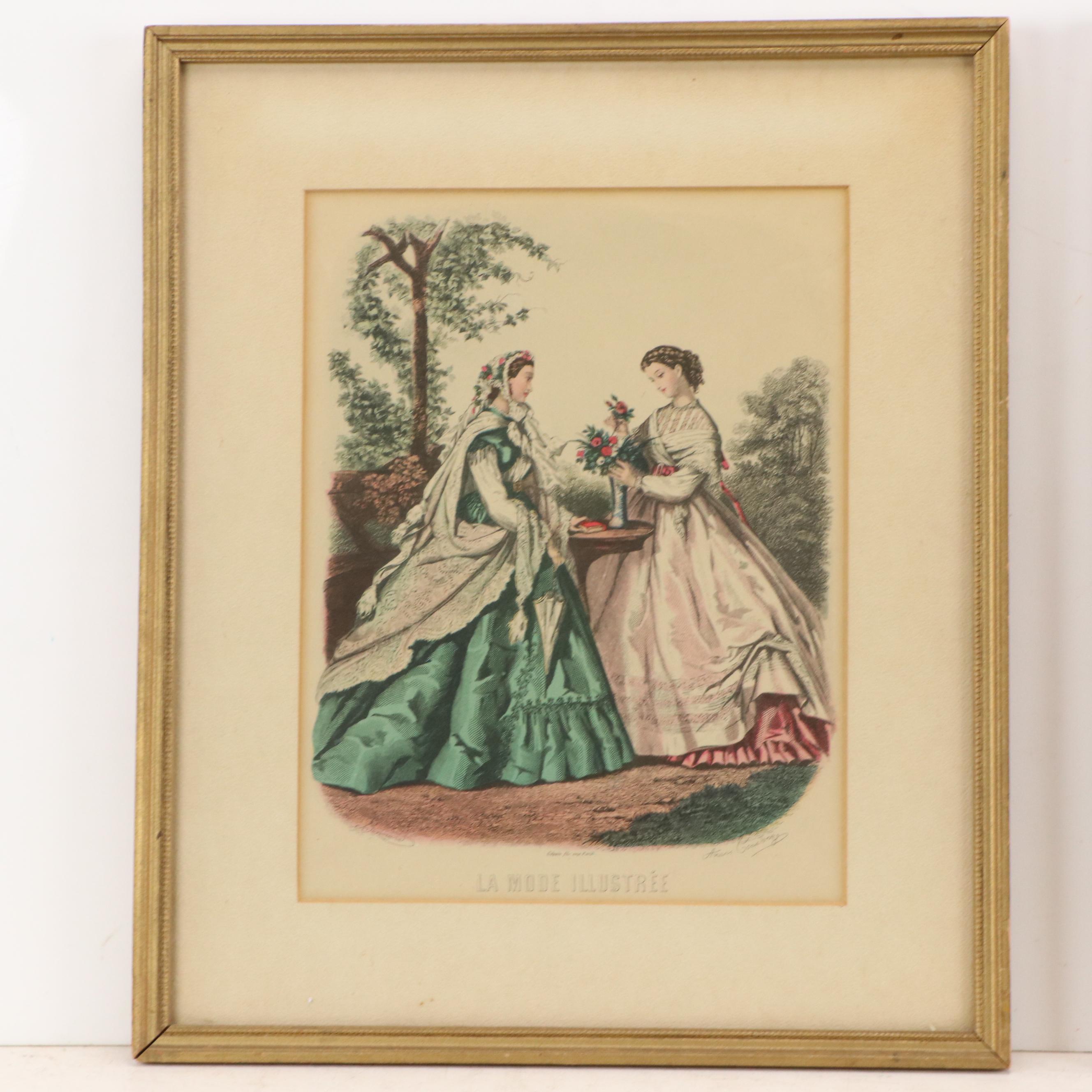 Pair of French Color Halftones After Adèle-Anaïs Toudouze "La Mode Illustrée"