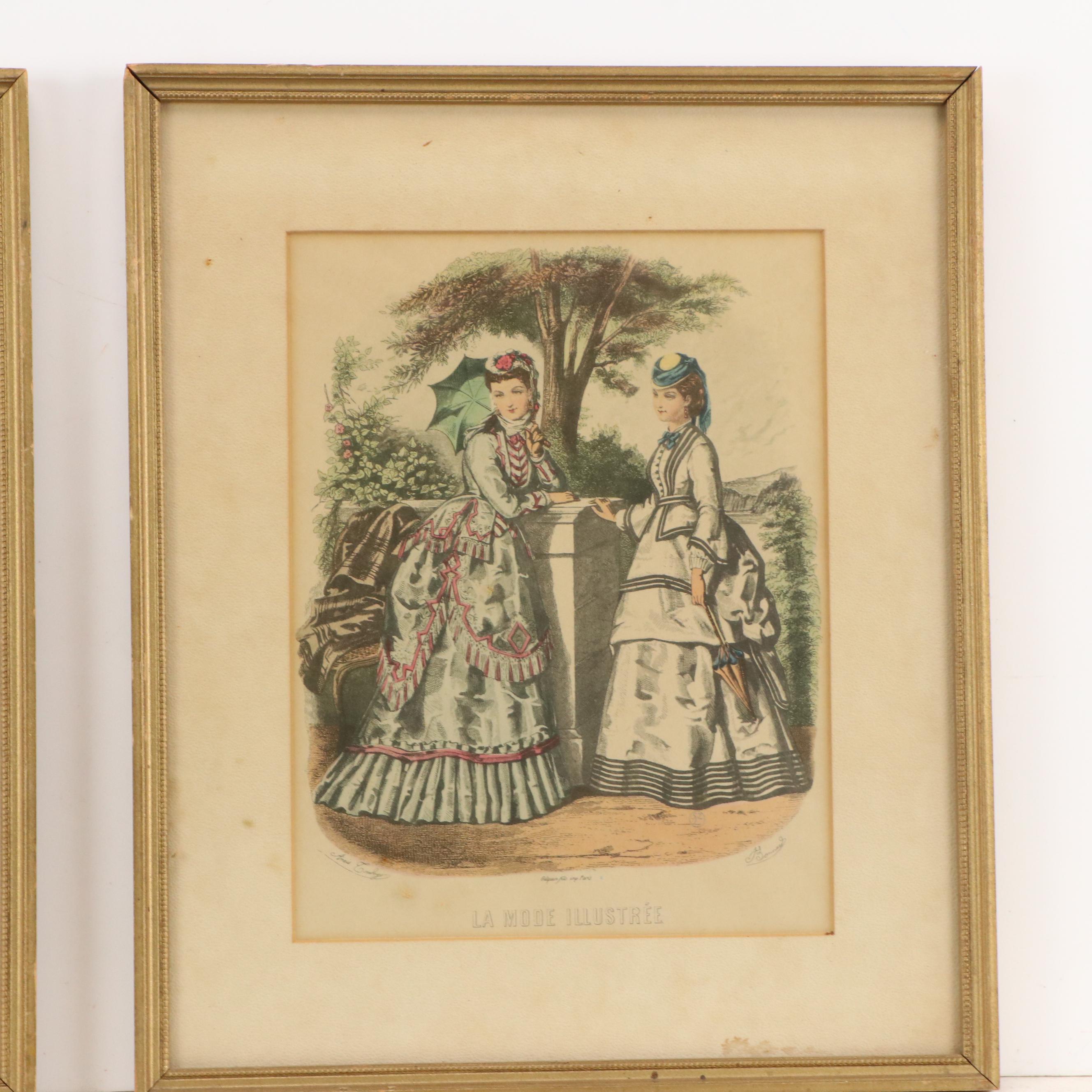 Pair of French Color Halftones After Adèle-Anaïs Toudouze "La Mode Illustrée"