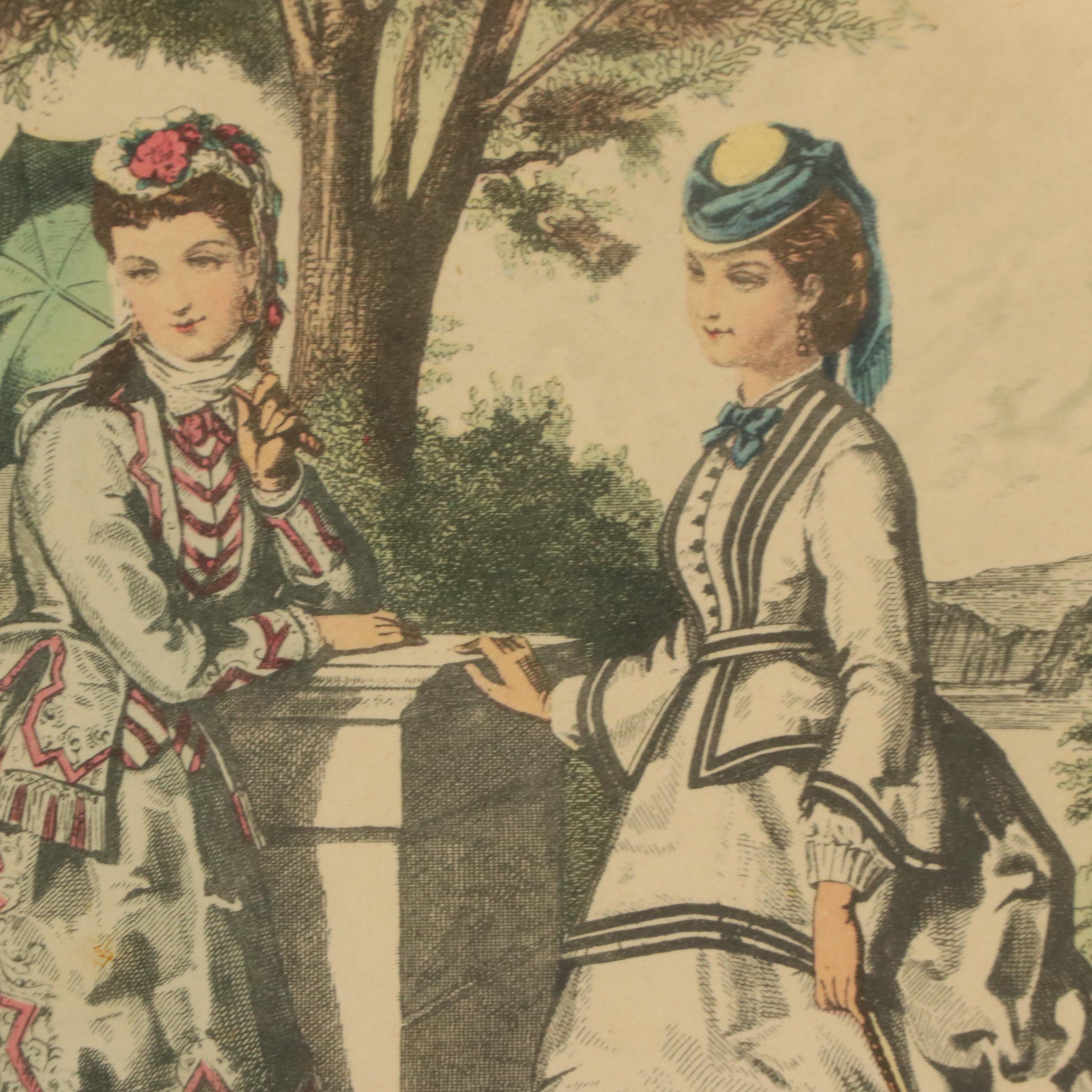 Pair of French Color Halftones After Adèle-Anaïs Toudouze "La Mode Illustrée"