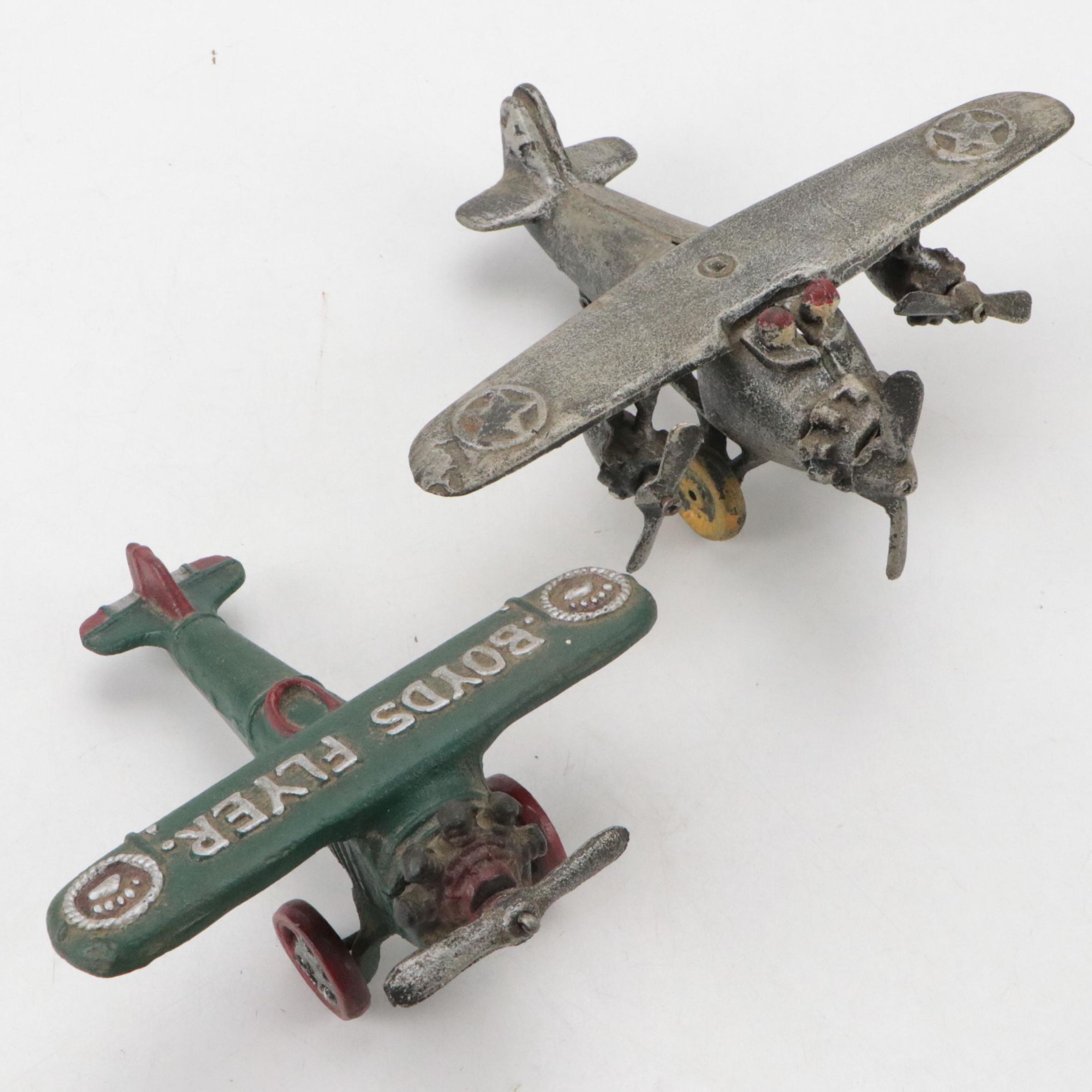 Painted Cast Iron Decorative Toy Airplanes