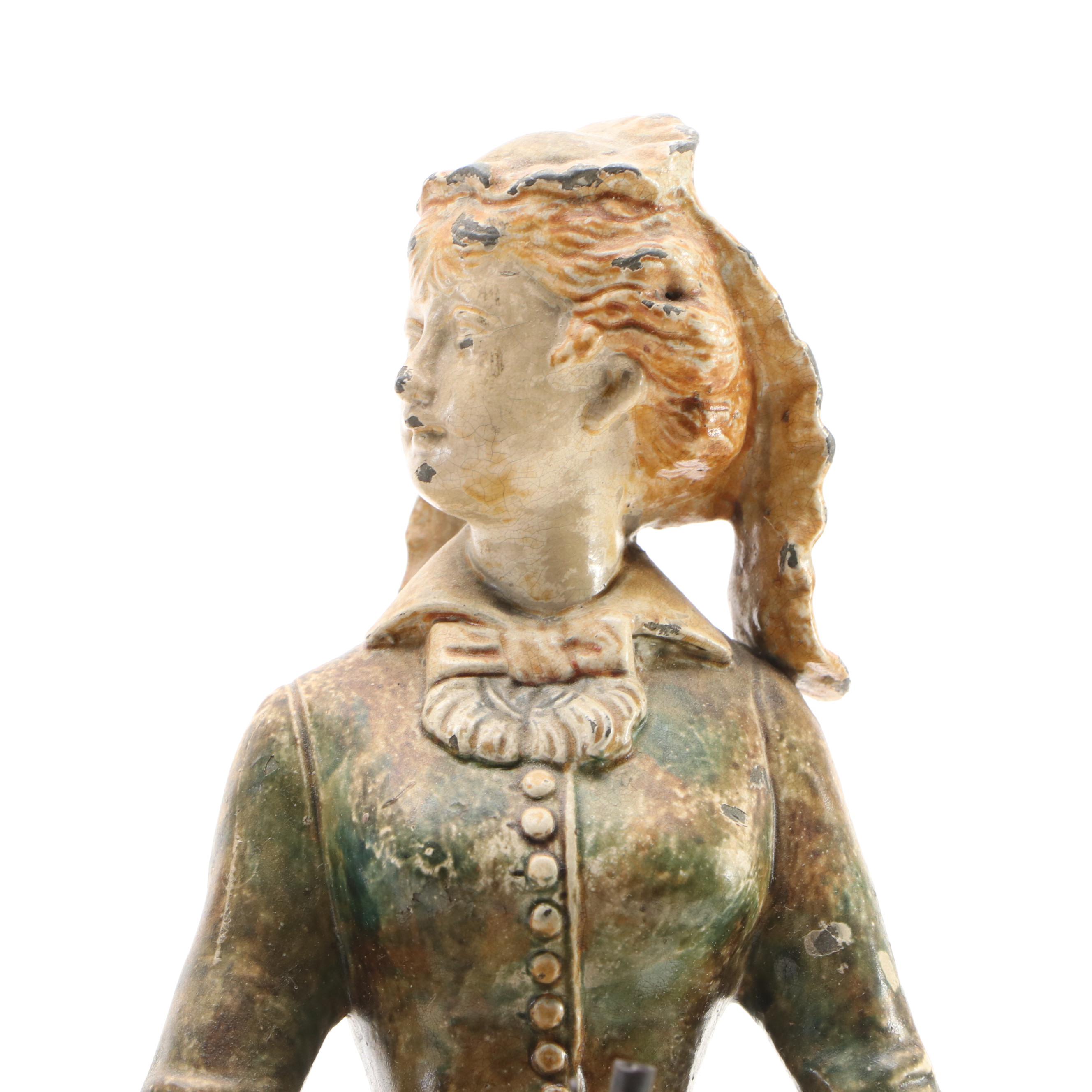 LH Metallo Ceramique French Cast Metal Lady and Moroccan Water Seller Figurines