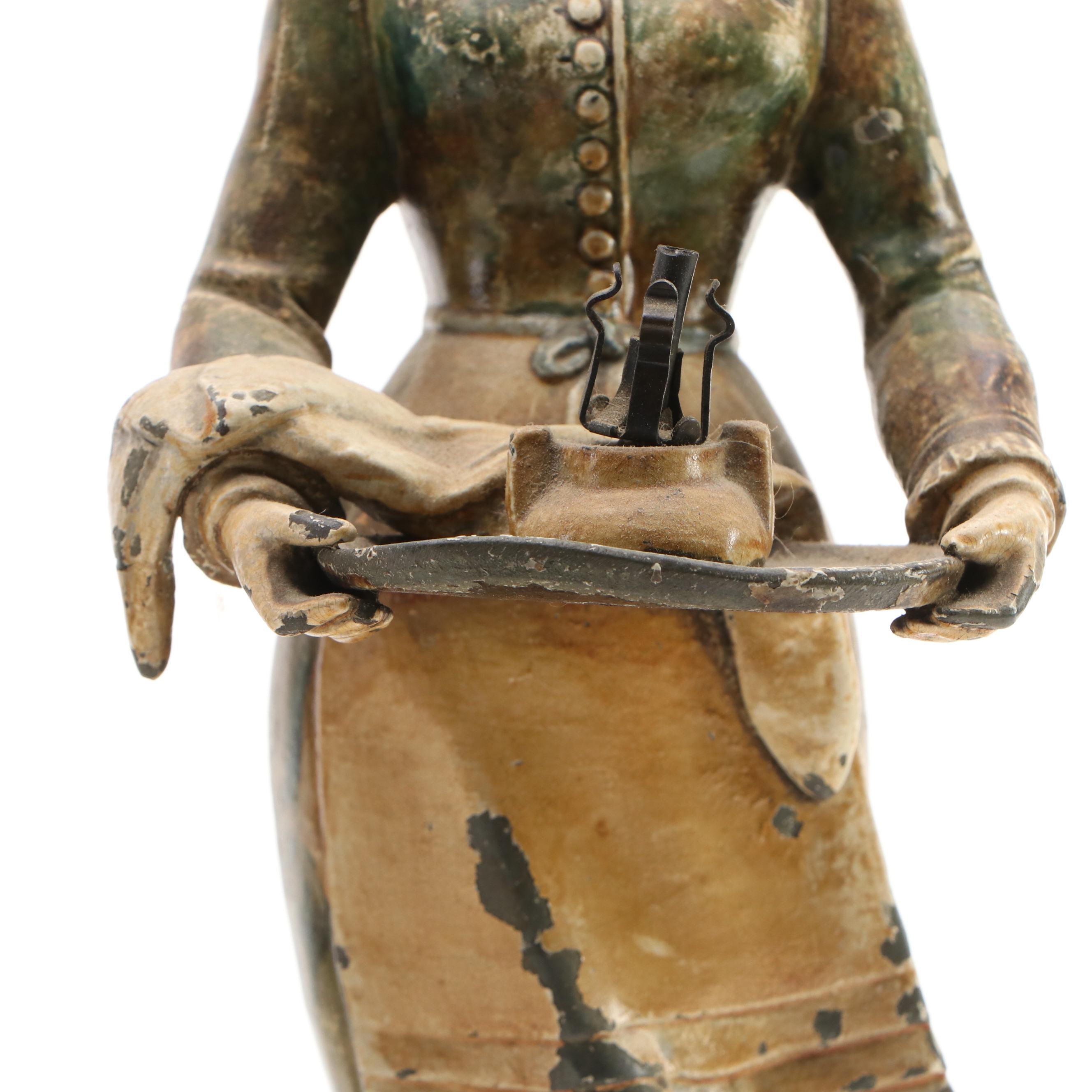 LH Metallo Ceramique French Cast Metal Lady and Moroccan Water Seller Figurines