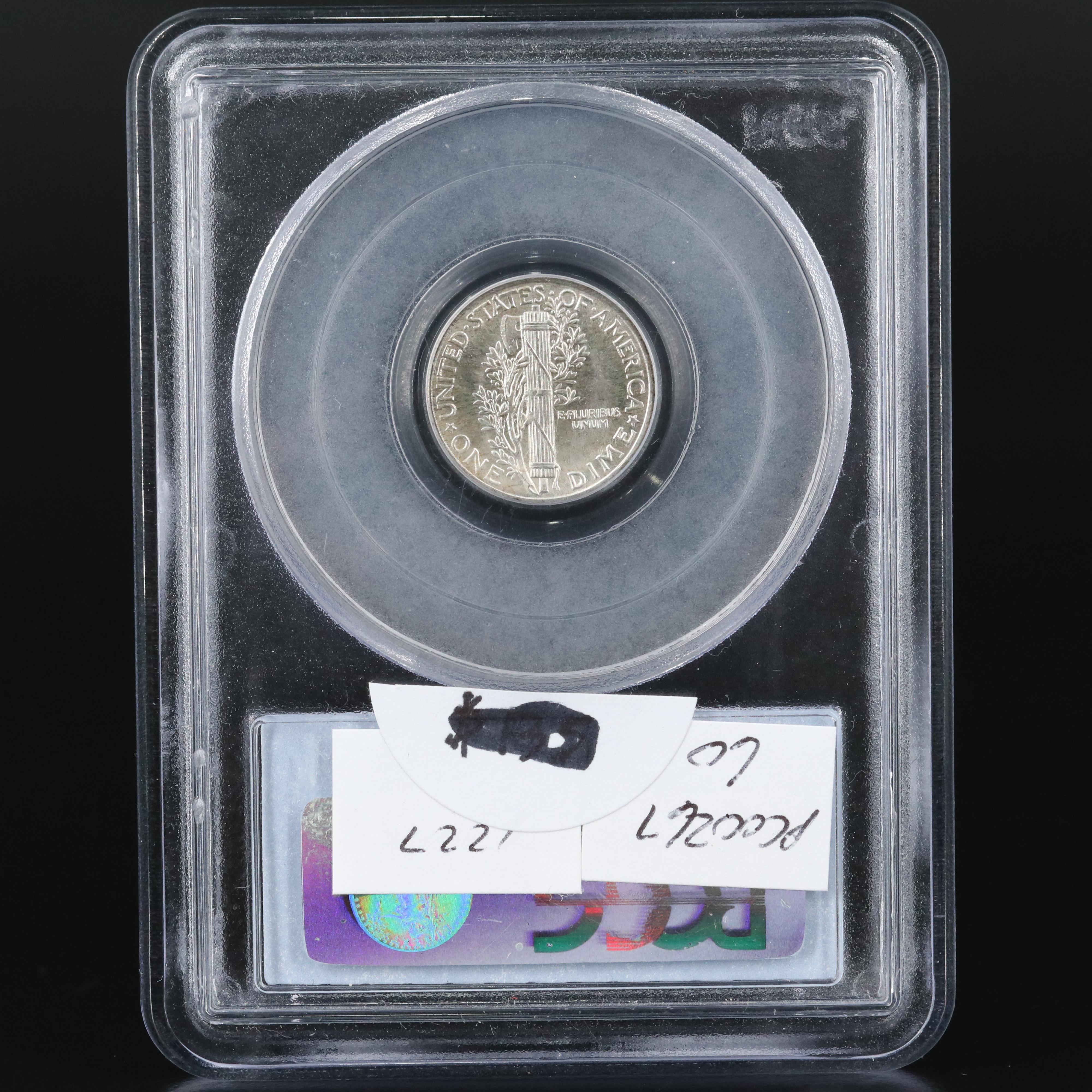 Three Graded Uncirculated Mercury Silver Dimes, 1939, 1939-D, 1939-S