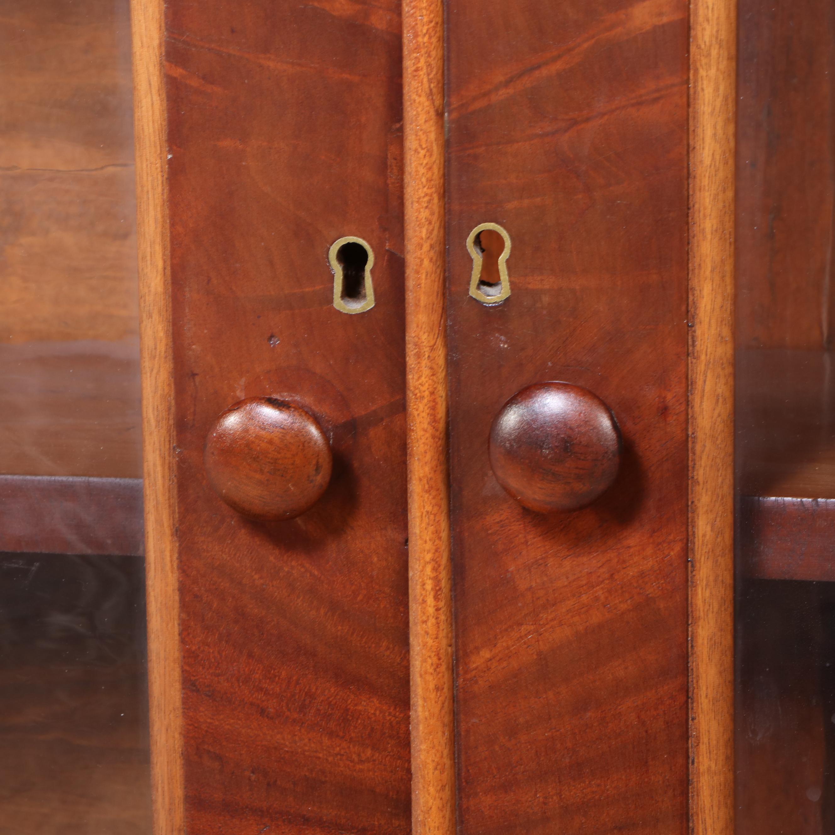 American Empire Flame Mahogany and Poplar Bookcase, Mid-19th Century