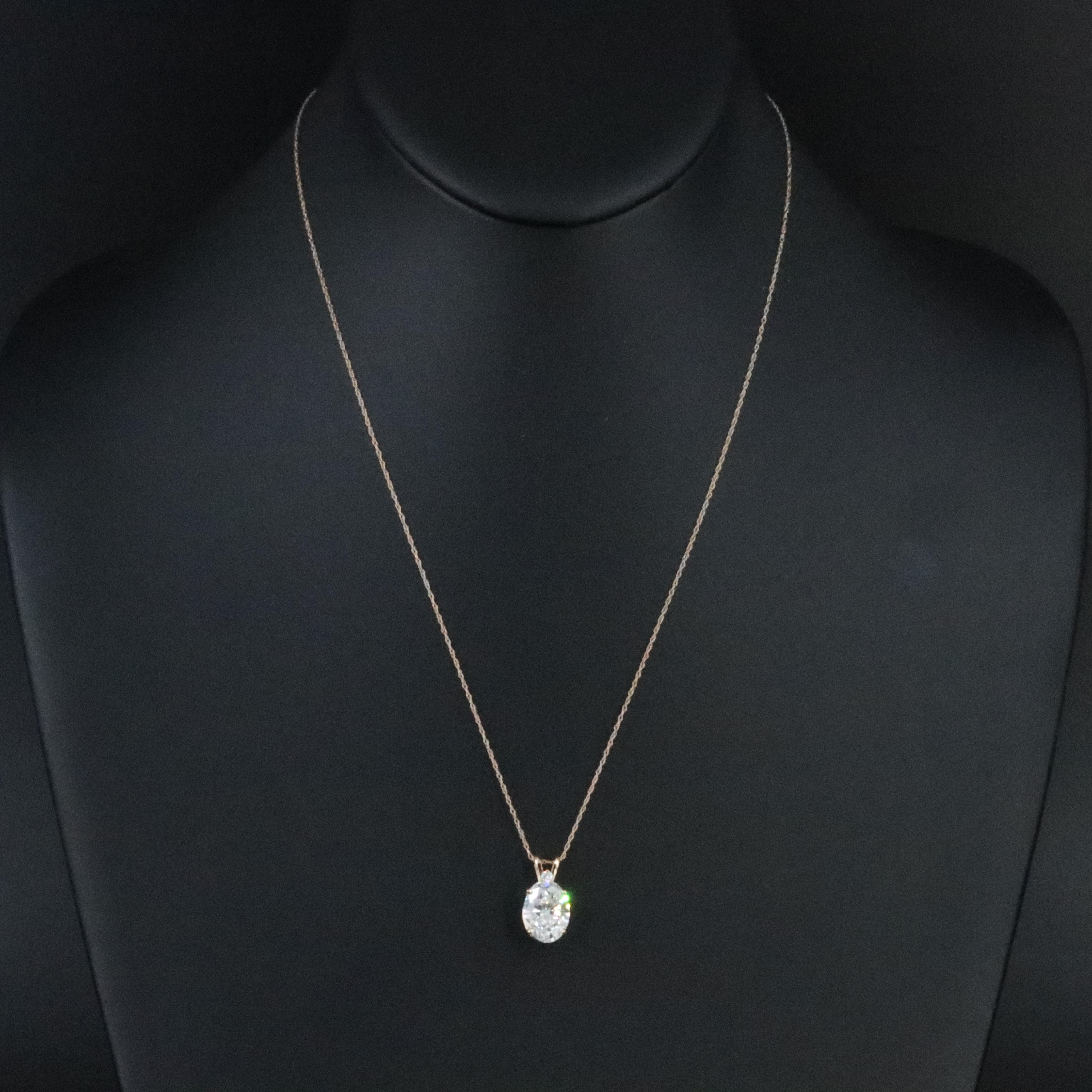 14K 3.11 CTW Lab Grown Diamond Pendant Necklace with IGI Report