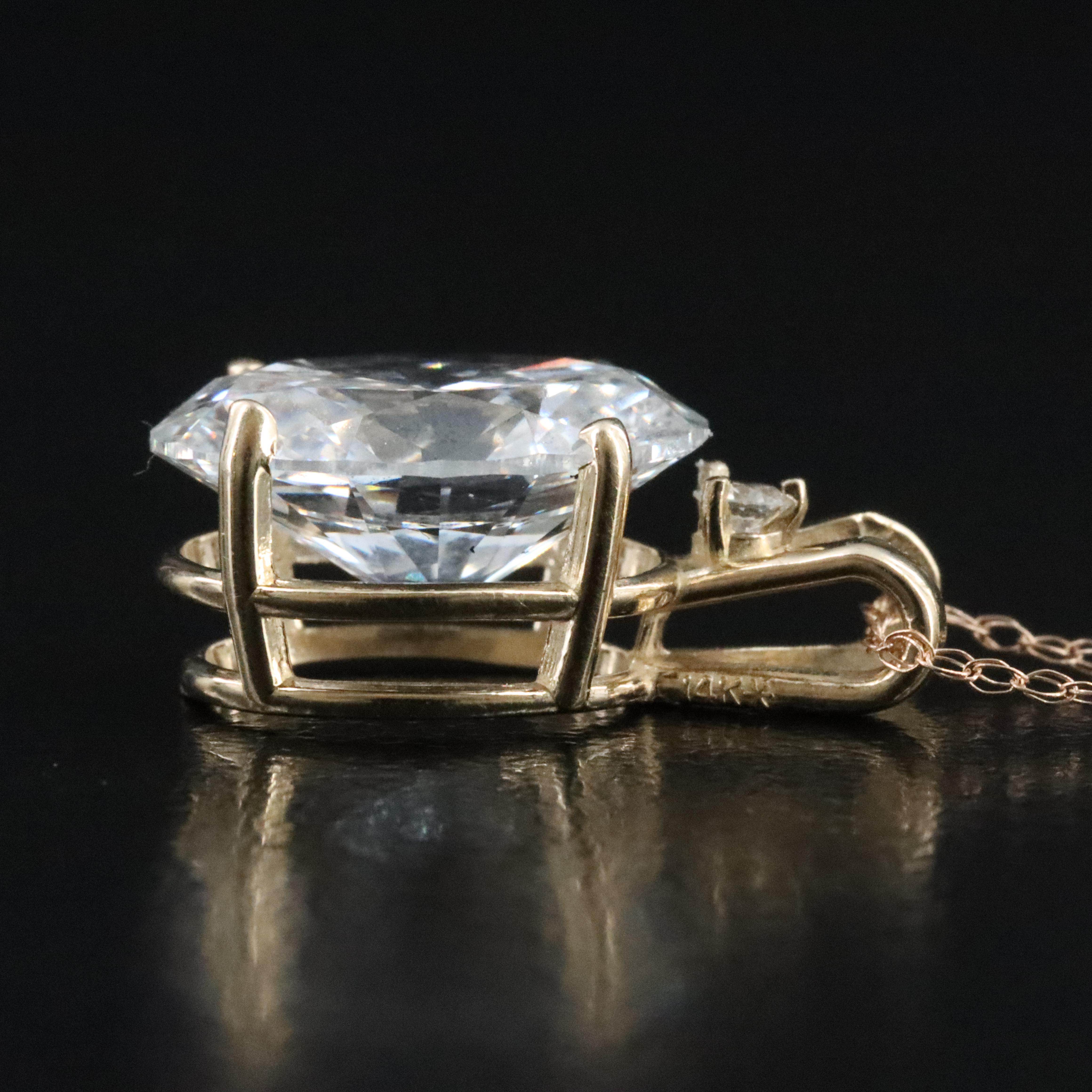 14K 3.11 CTW Lab Grown Diamond Pendant Necklace with IGI Report