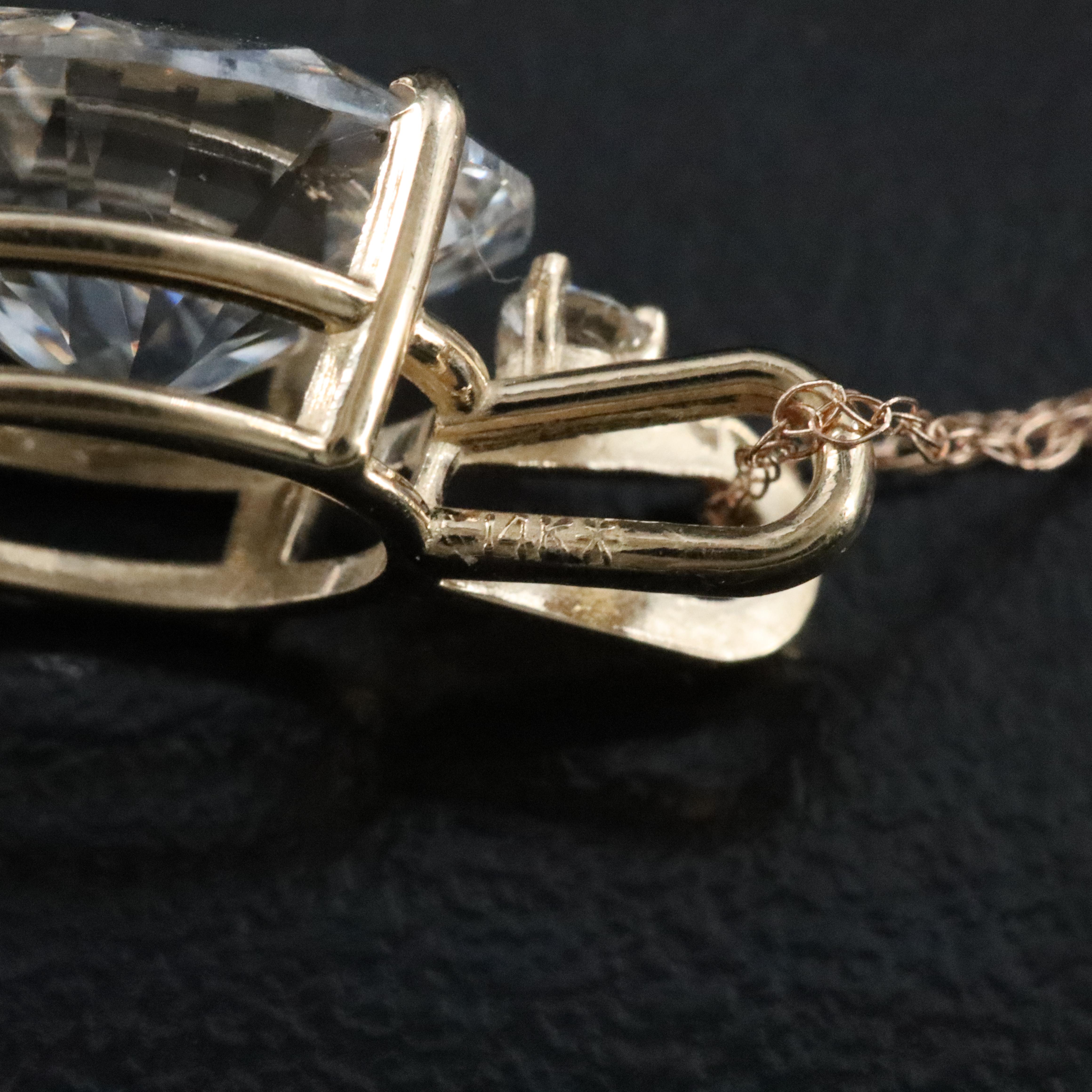 14K 3.11 CTW Lab Grown Diamond Pendant Necklace with IGI Report