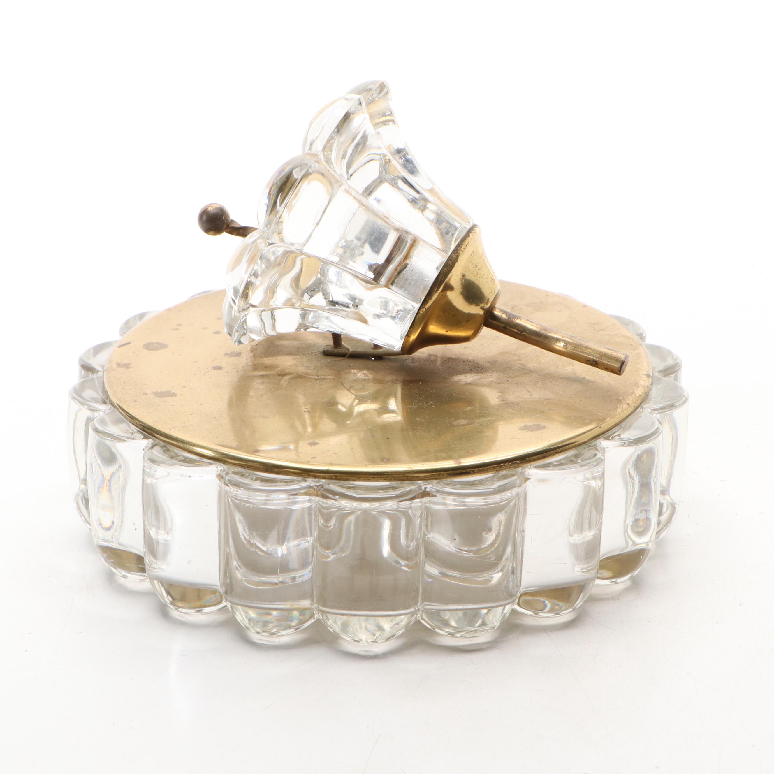 Fenton and Dansk Cat Figurines with Heisey Glass Bowl