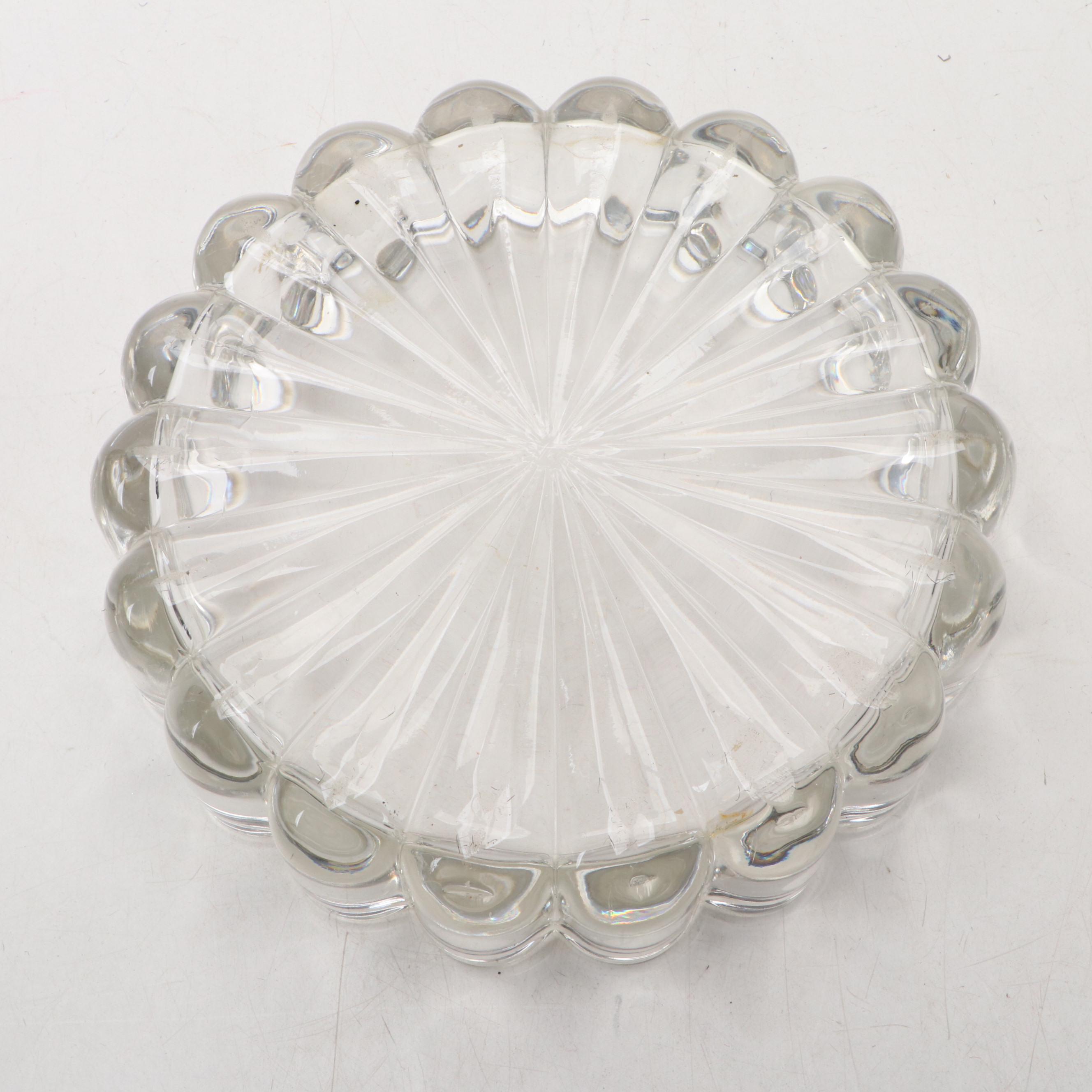 Fenton and Dansk Cat Figurines with Heisey Glass Bowl