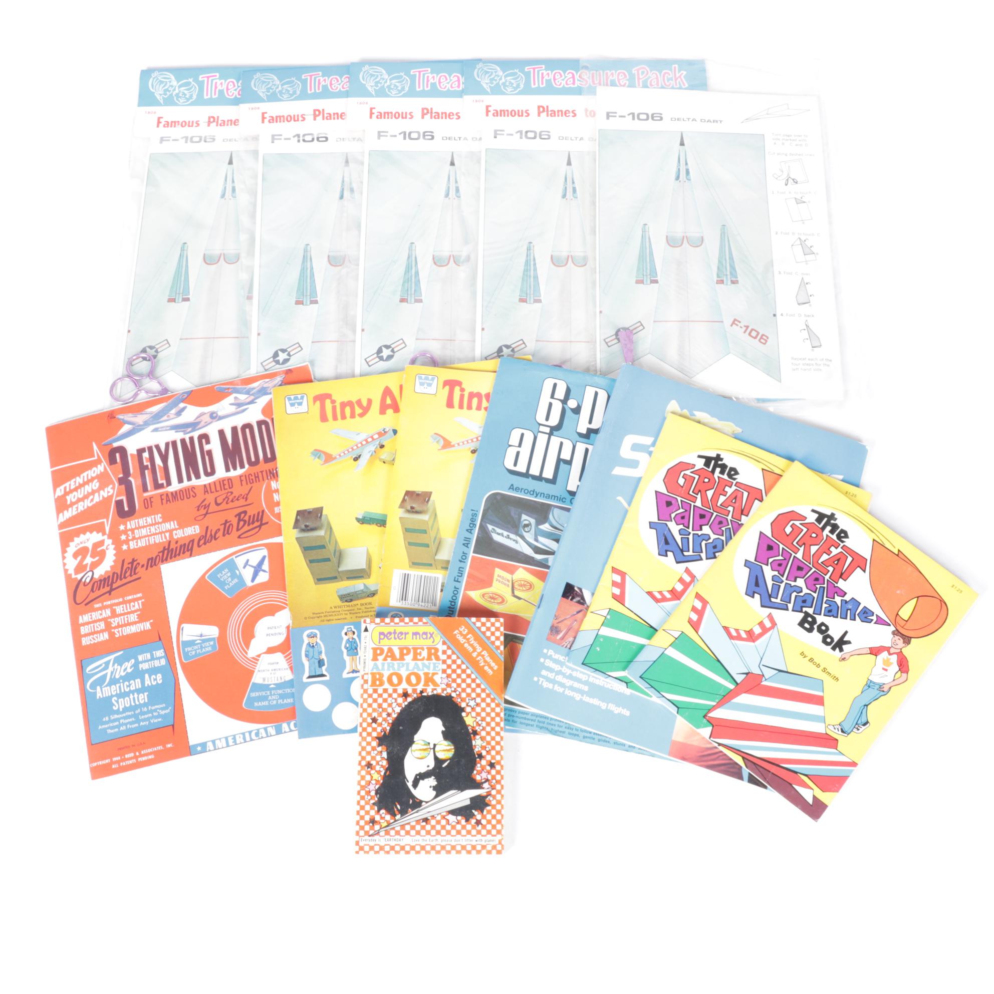 Peter Max "Paper Airplane Book" and Other Paper Airplane Books and Kits