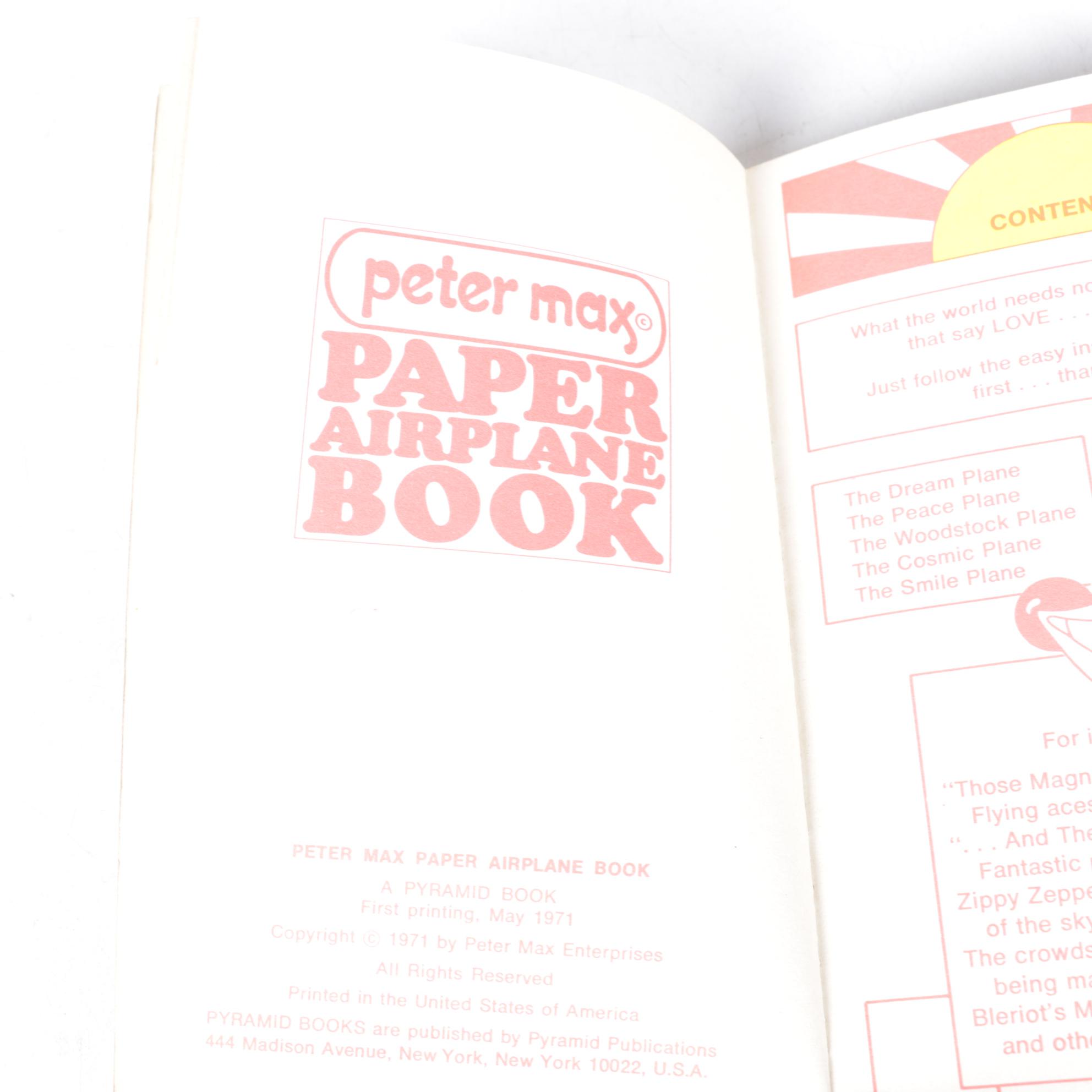 Peter Max "Paper Airplane Book" and Other Paper Airplane Books and Kits