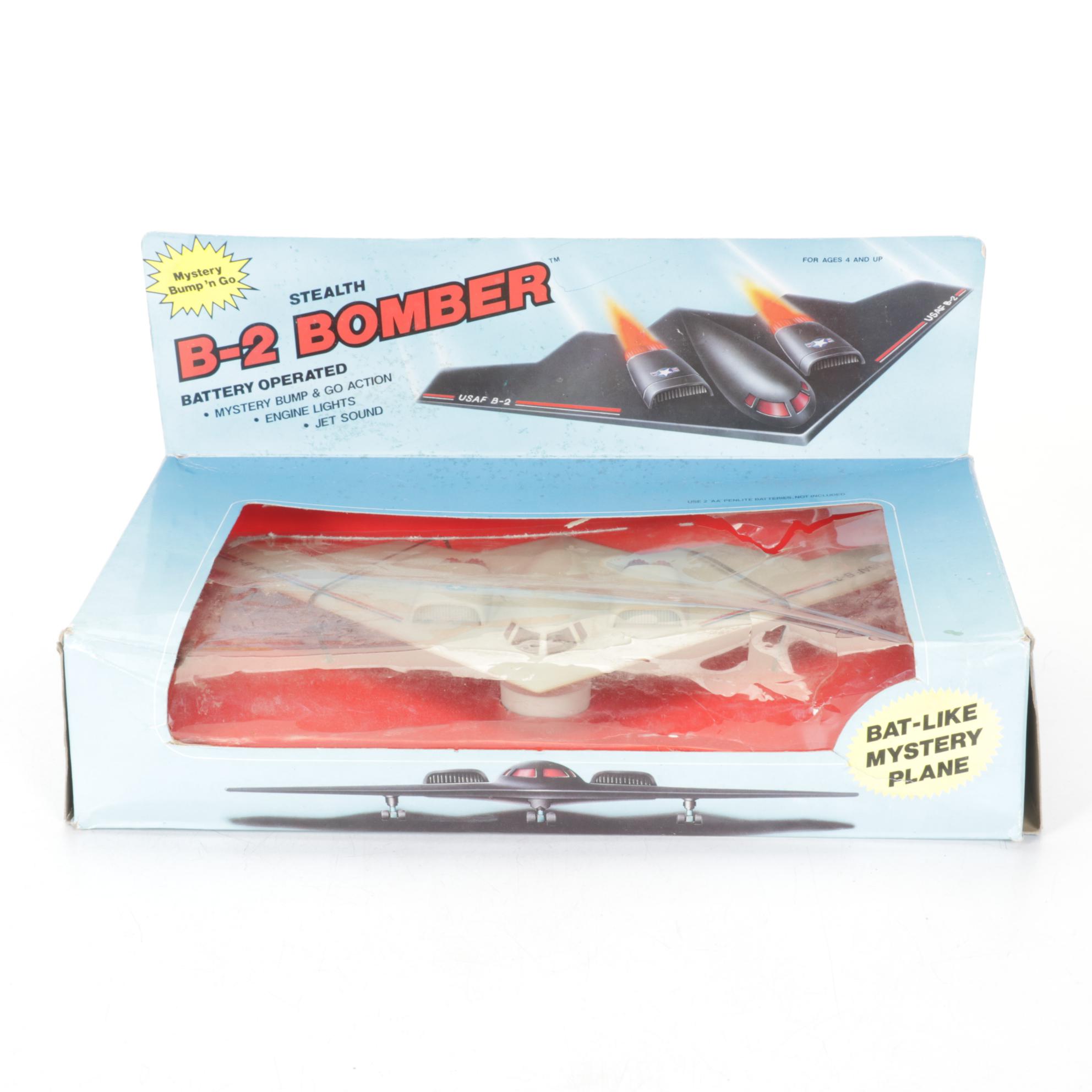 USAF Stealth B-2 Bomber with "Spirit of St. Louis" Model of 1927 Ryan Airplane