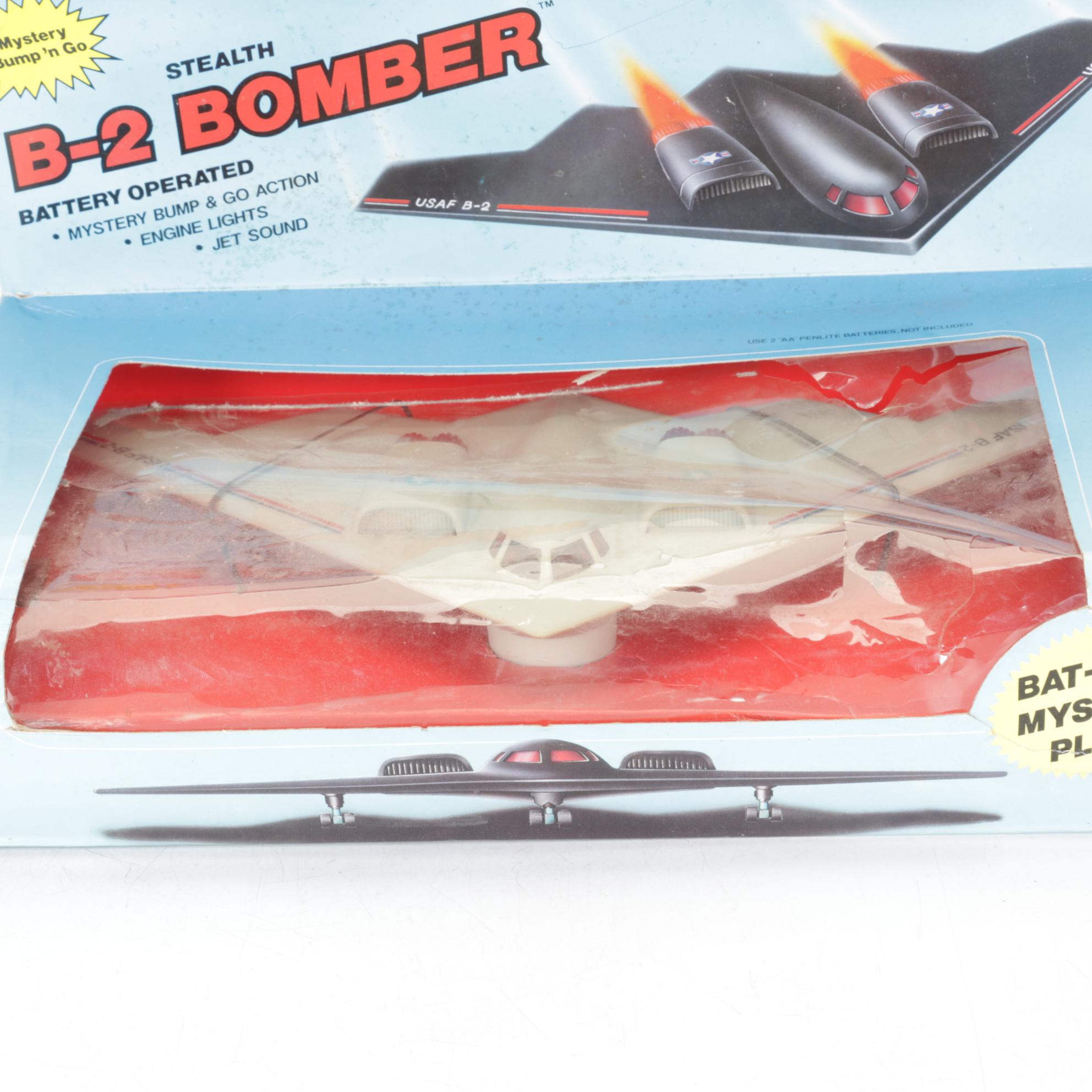 USAF Stealth B-2 Bomber with "Spirit of St. Louis" Model of 1927 Ryan Airplane