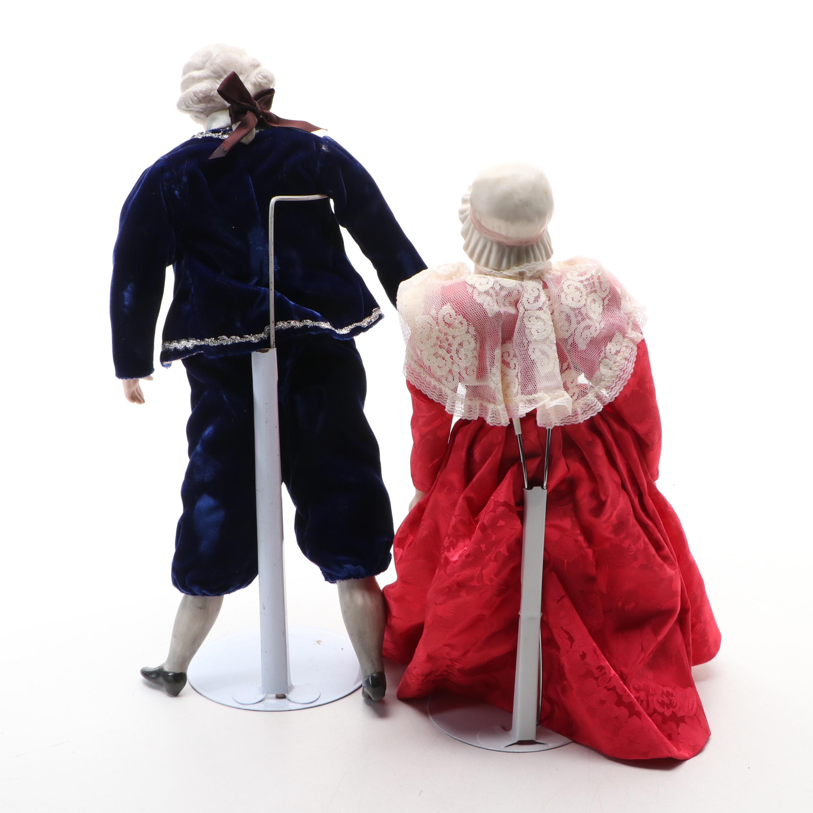 George and Martha Washington Bisque Dolls