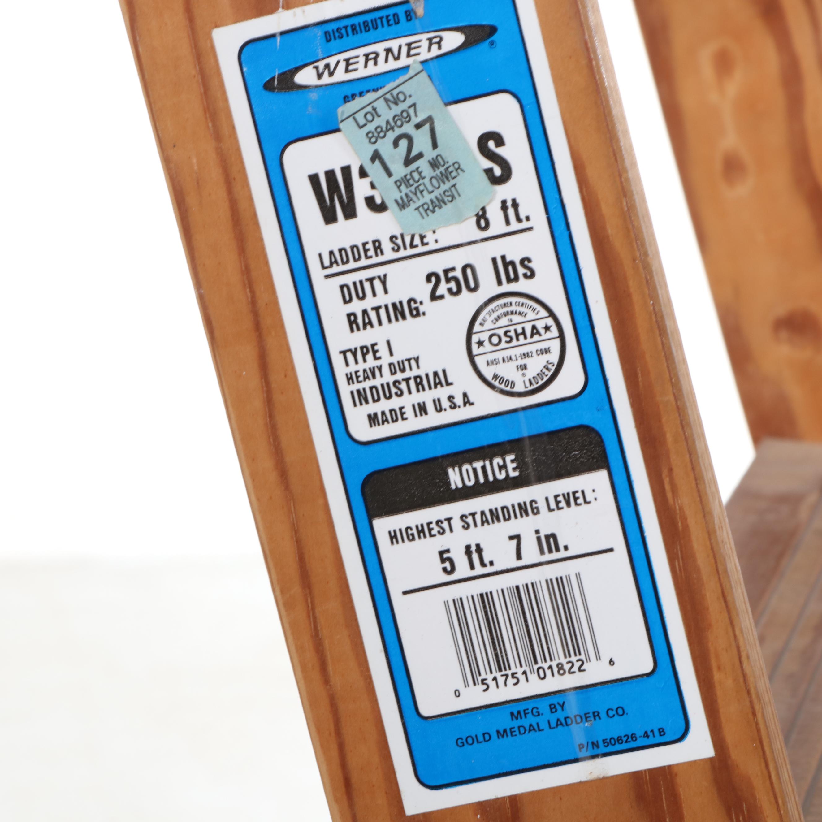 Werner 6' Type III Oak Household Step Ladder