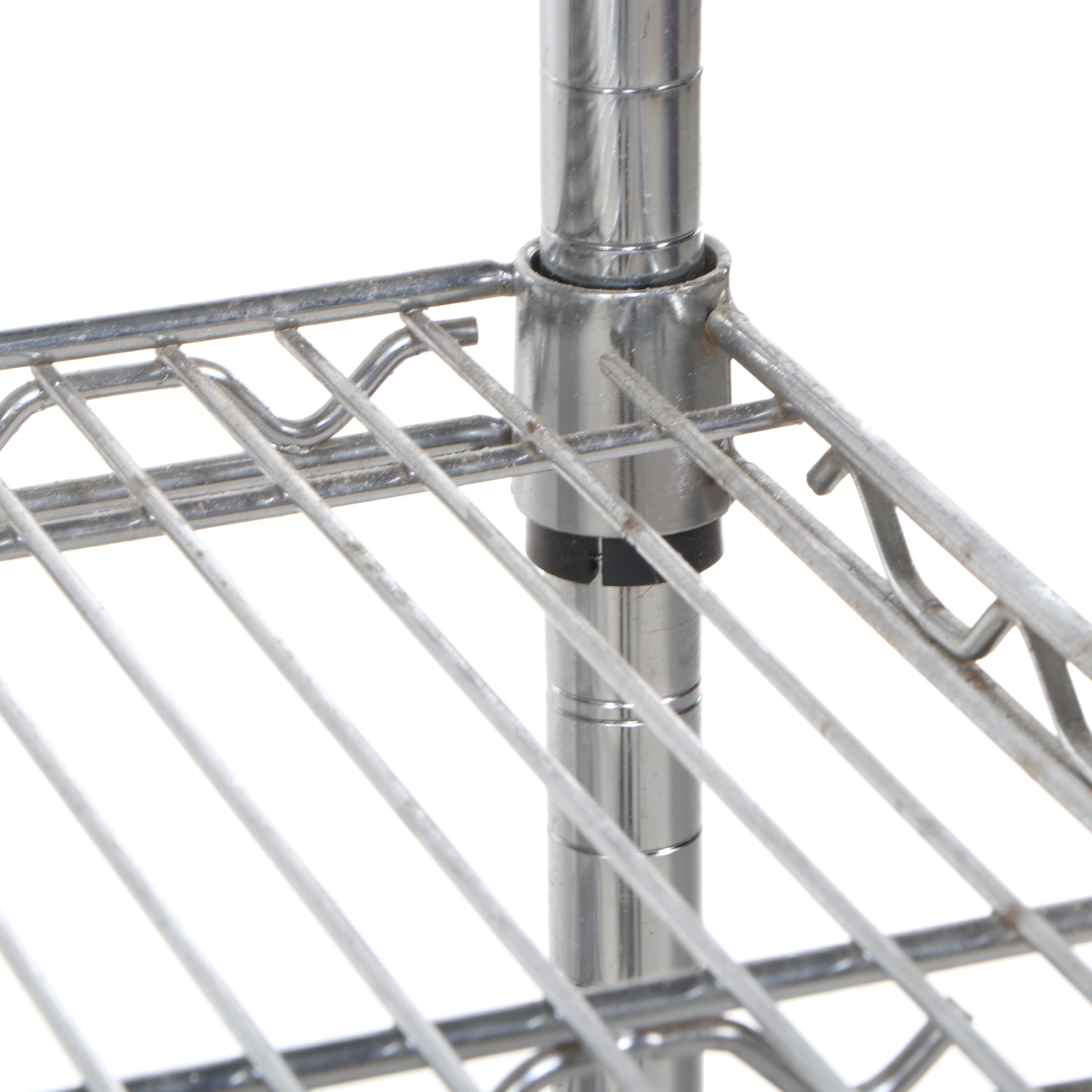 Industrial Metal Rack with Wire Shelves