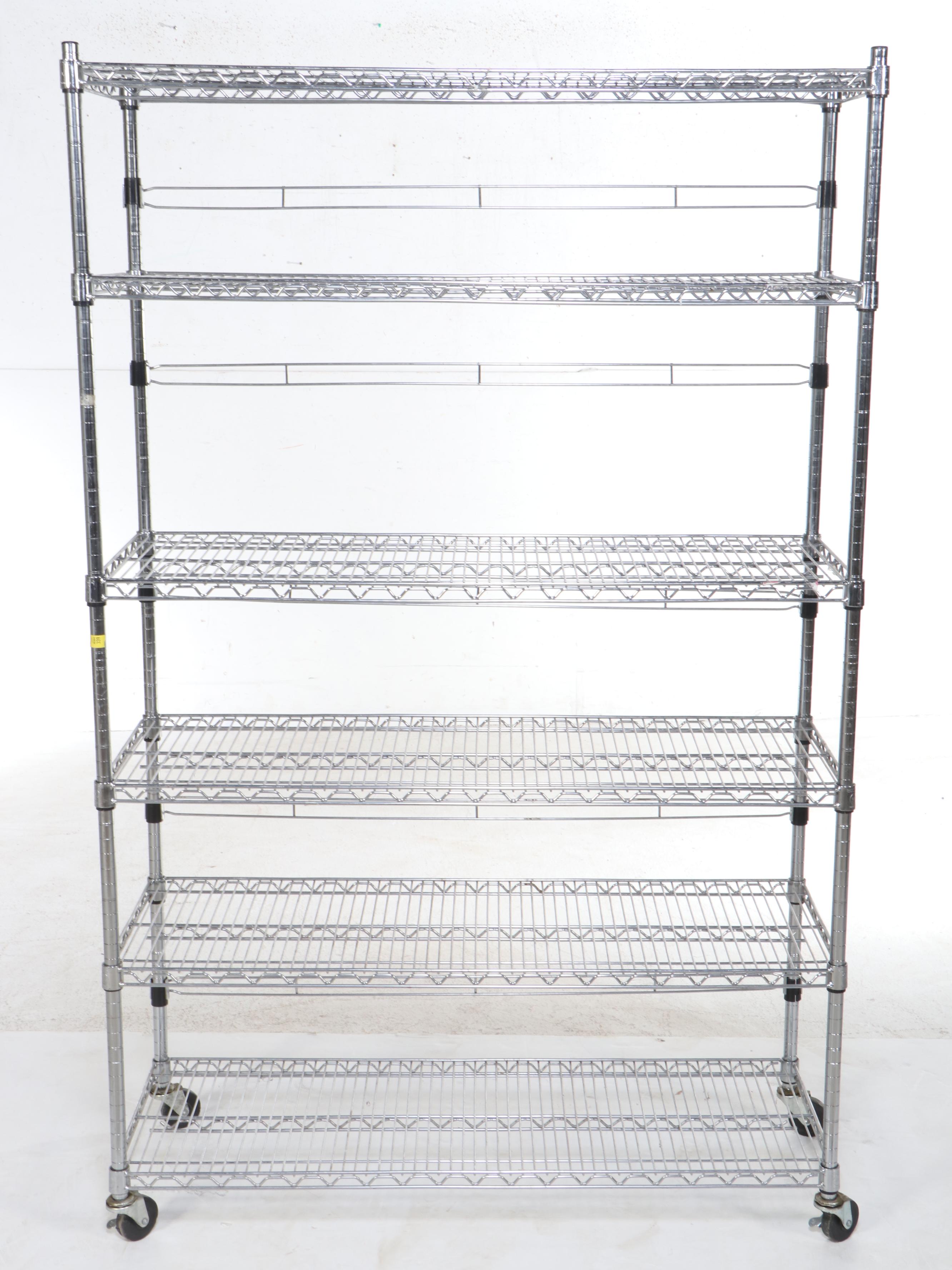 Industrial Metal Rack with Wire Shelves
