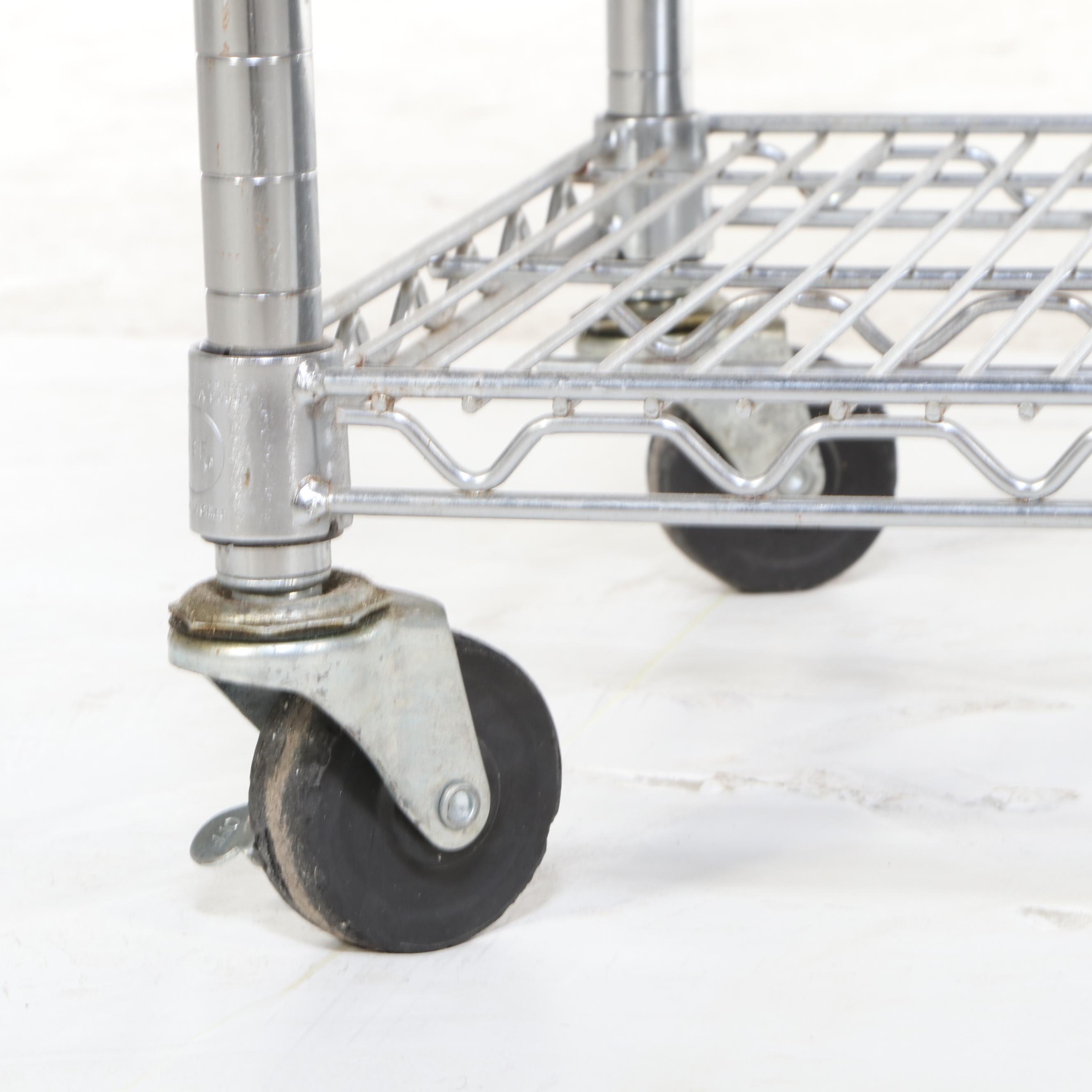 Industrial Metal Rack with Wire Shelves