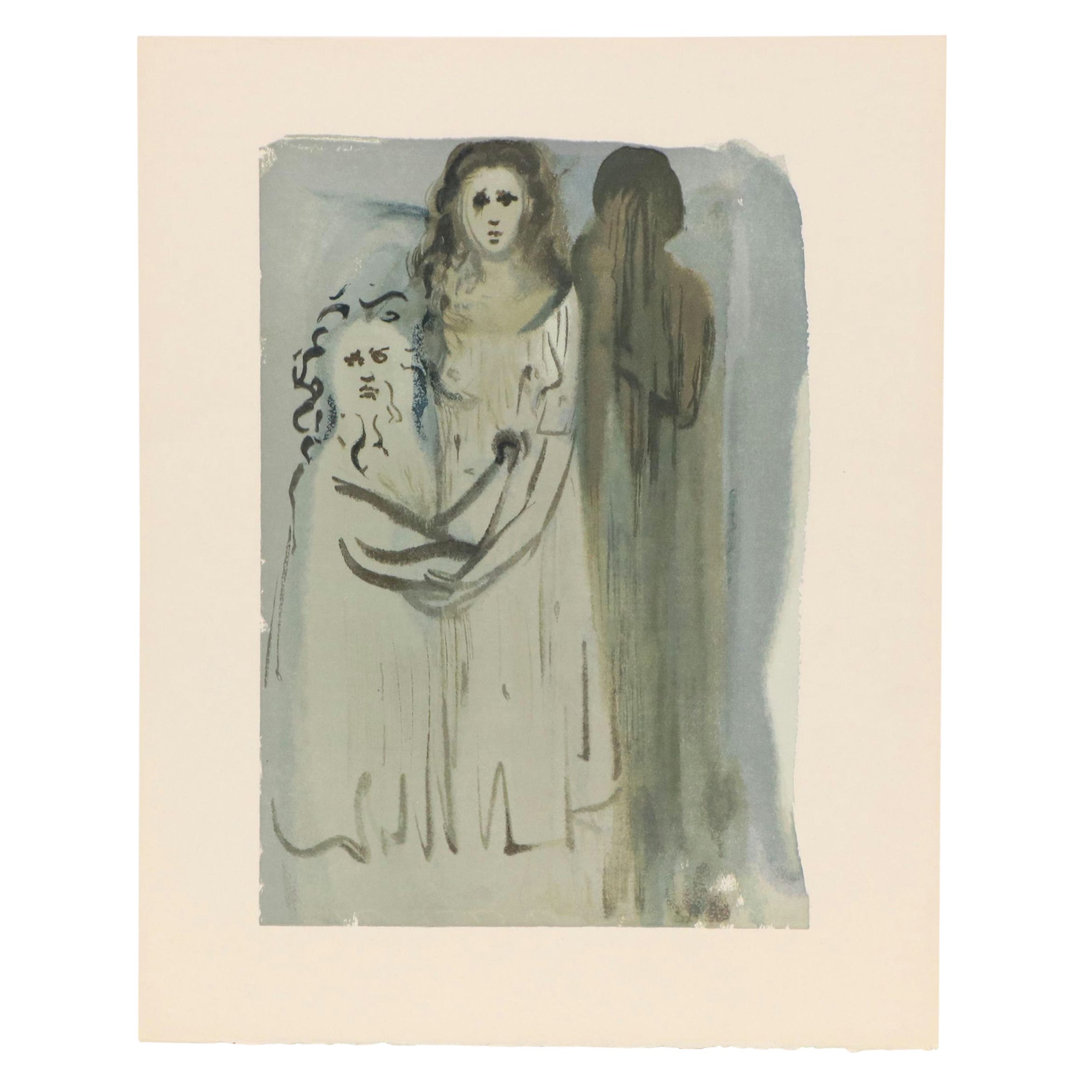 Salvador Dalí Wood Engraving "Dans la fumée des colereux," 1960–1964