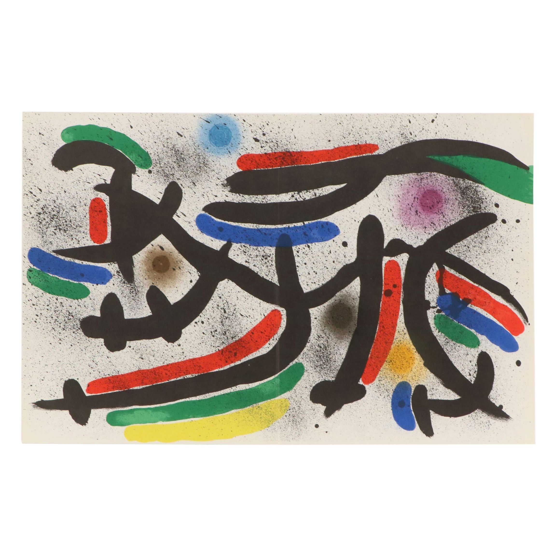 Joan Miró Double-Page Color Lithograph From "Lithographs I," 1972