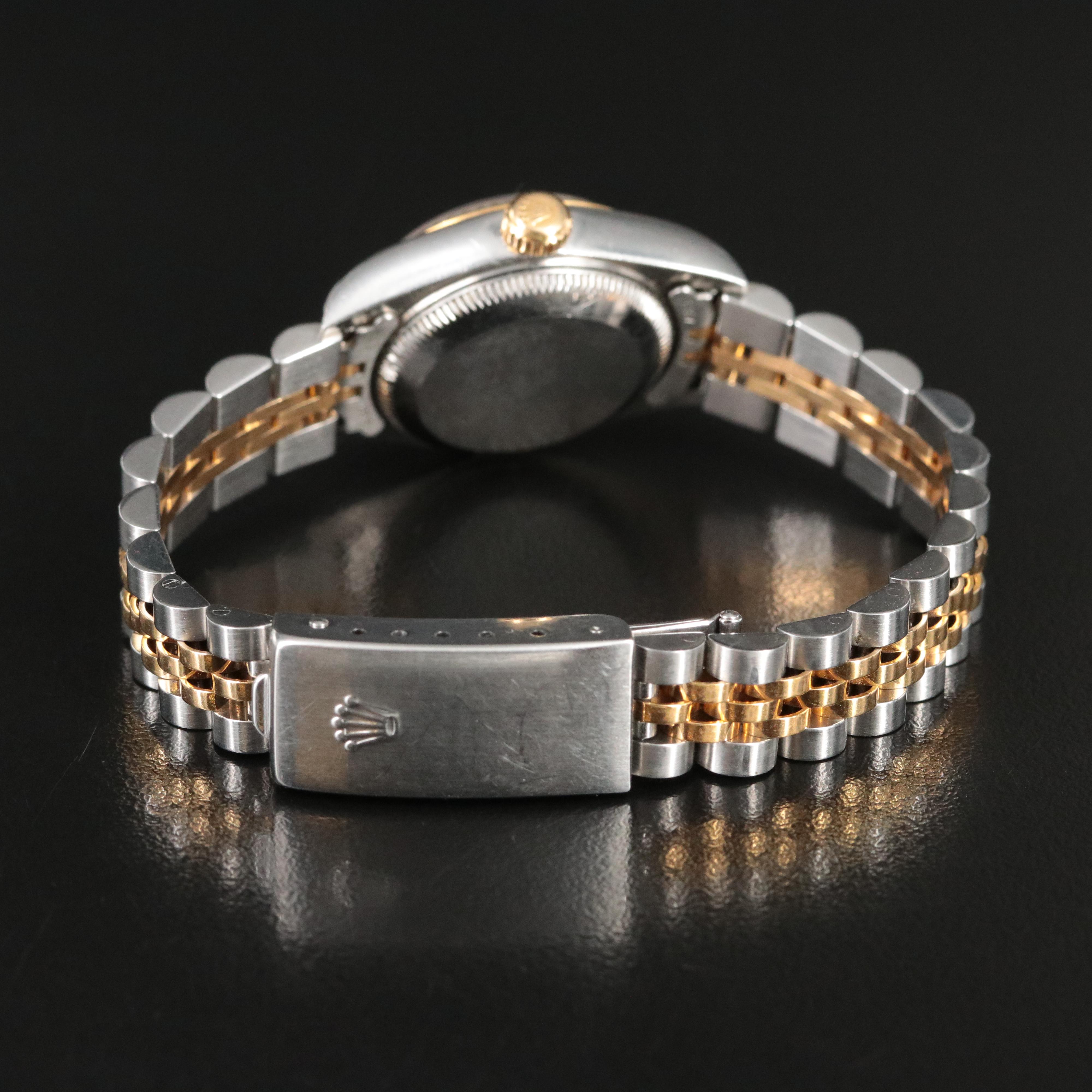 2001 Rolex Black Tapestry Dial Datejust Watch