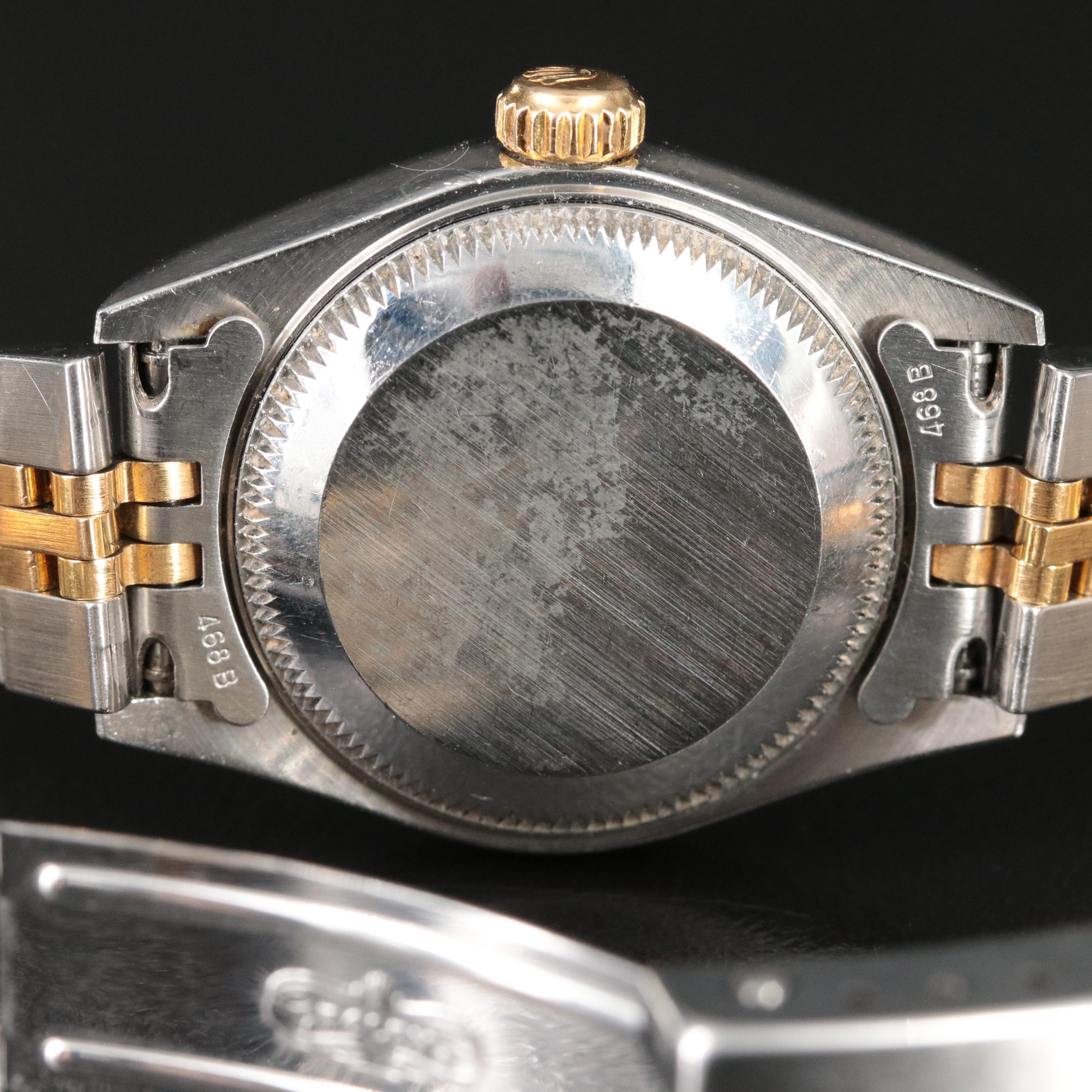 2001 Rolex Black Tapestry Dial Datejust Watch