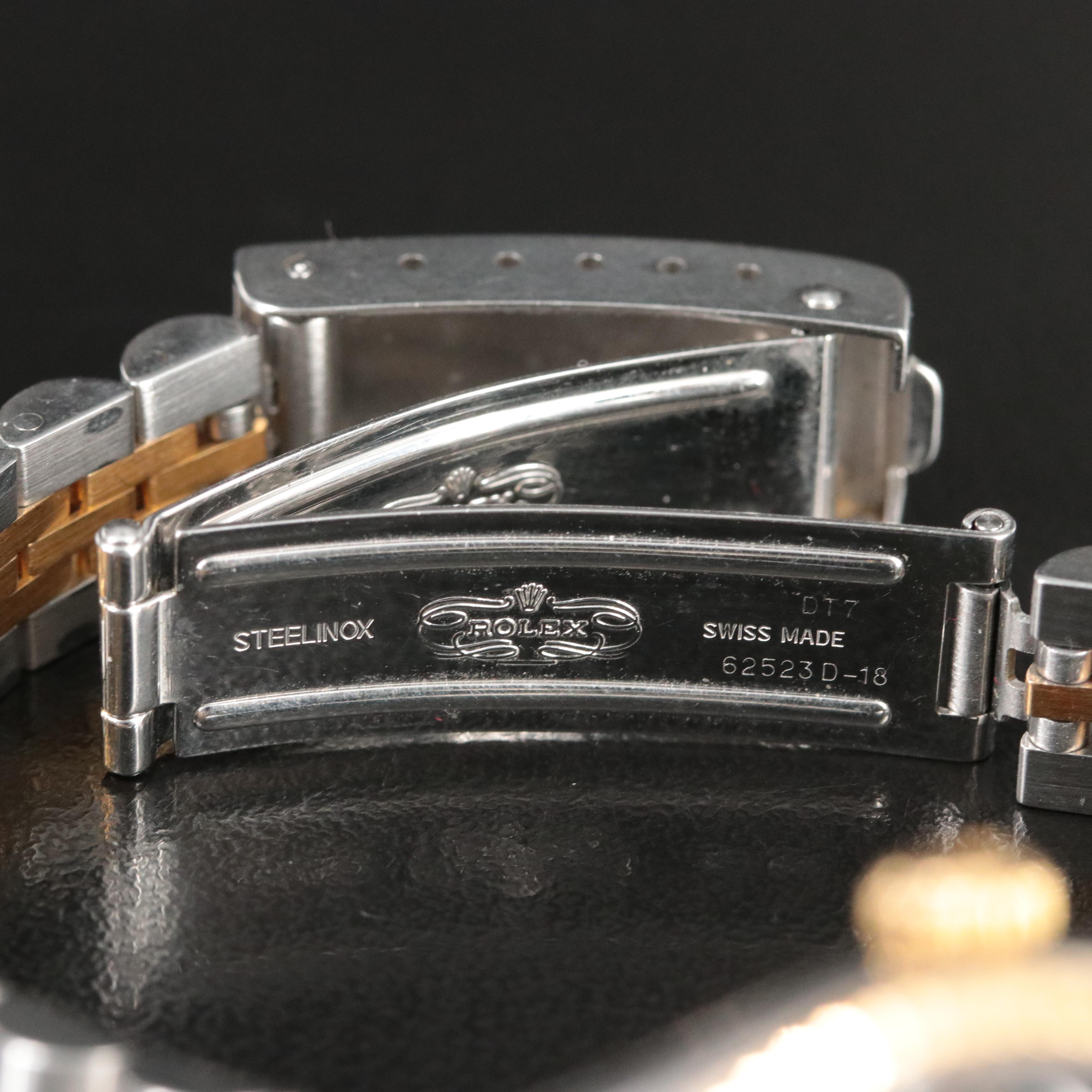 2001 Rolex Black Tapestry Dial Datejust Watch