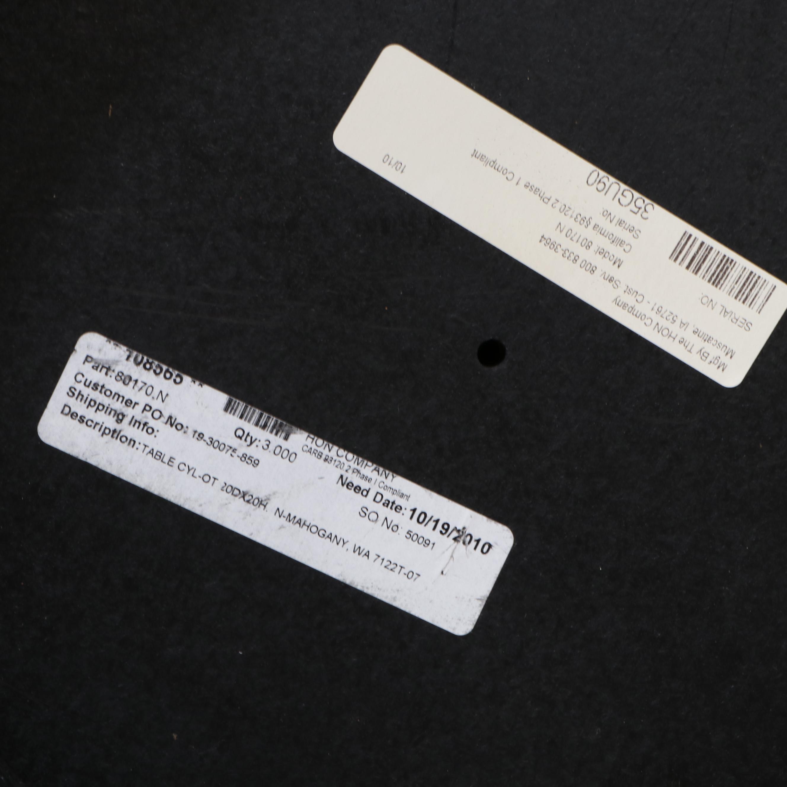 Pair of The HON Company Modernist Style Laminate Side Tables