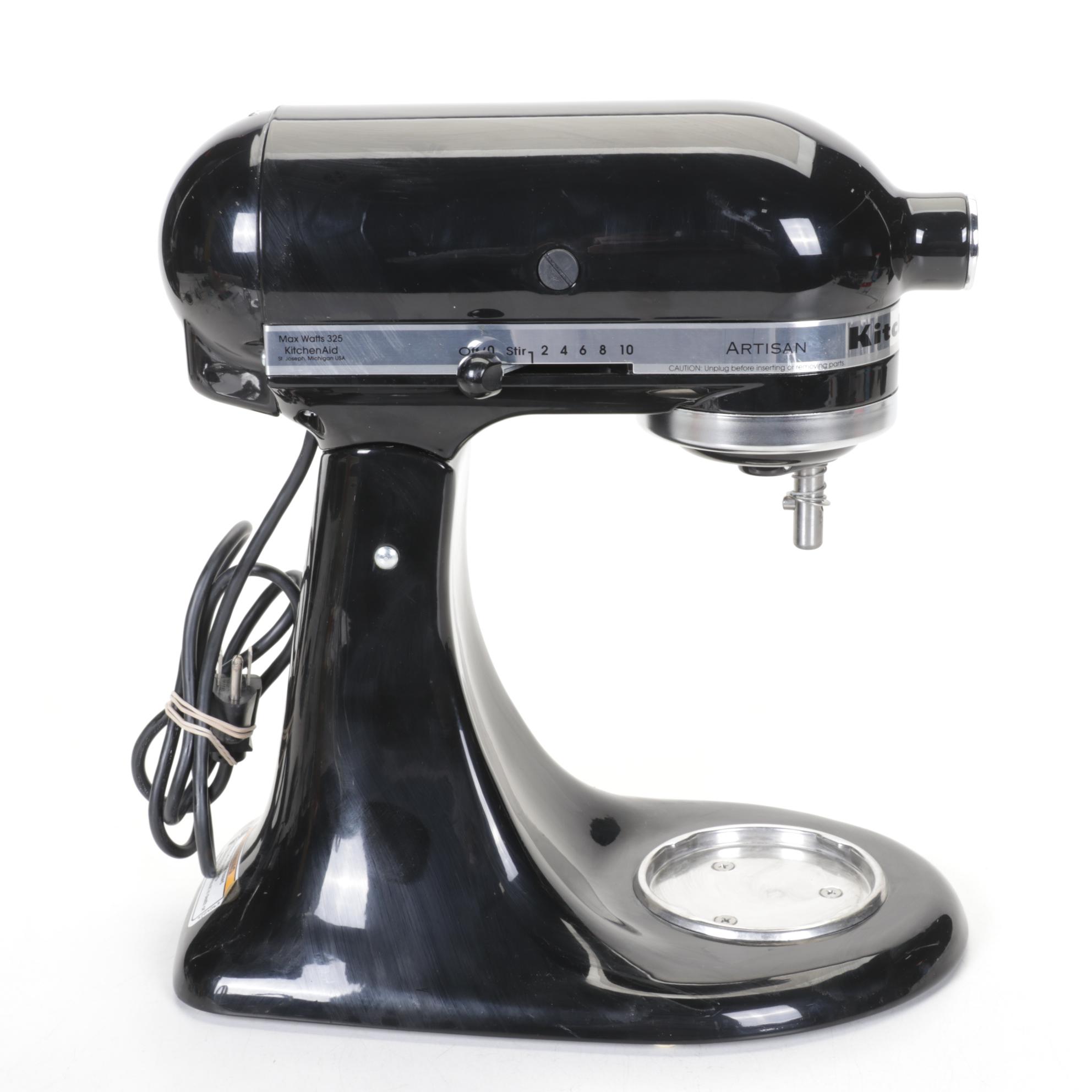 KitchenAid Onyx Black Artisan Series Tilt Head Stand Mixer with Accessories