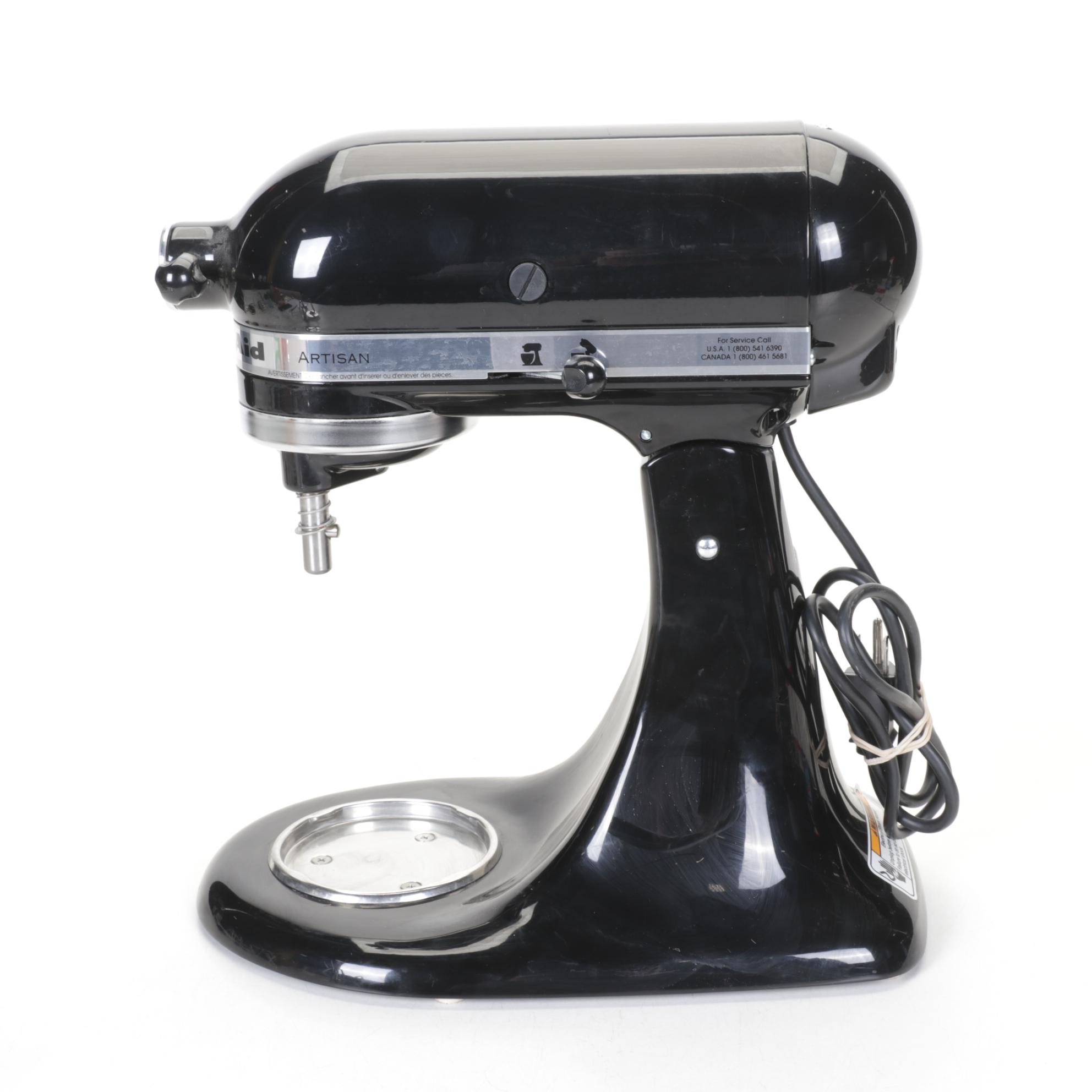 KitchenAid Onyx Black Artisan Series Tilt Head Stand Mixer with Accessories