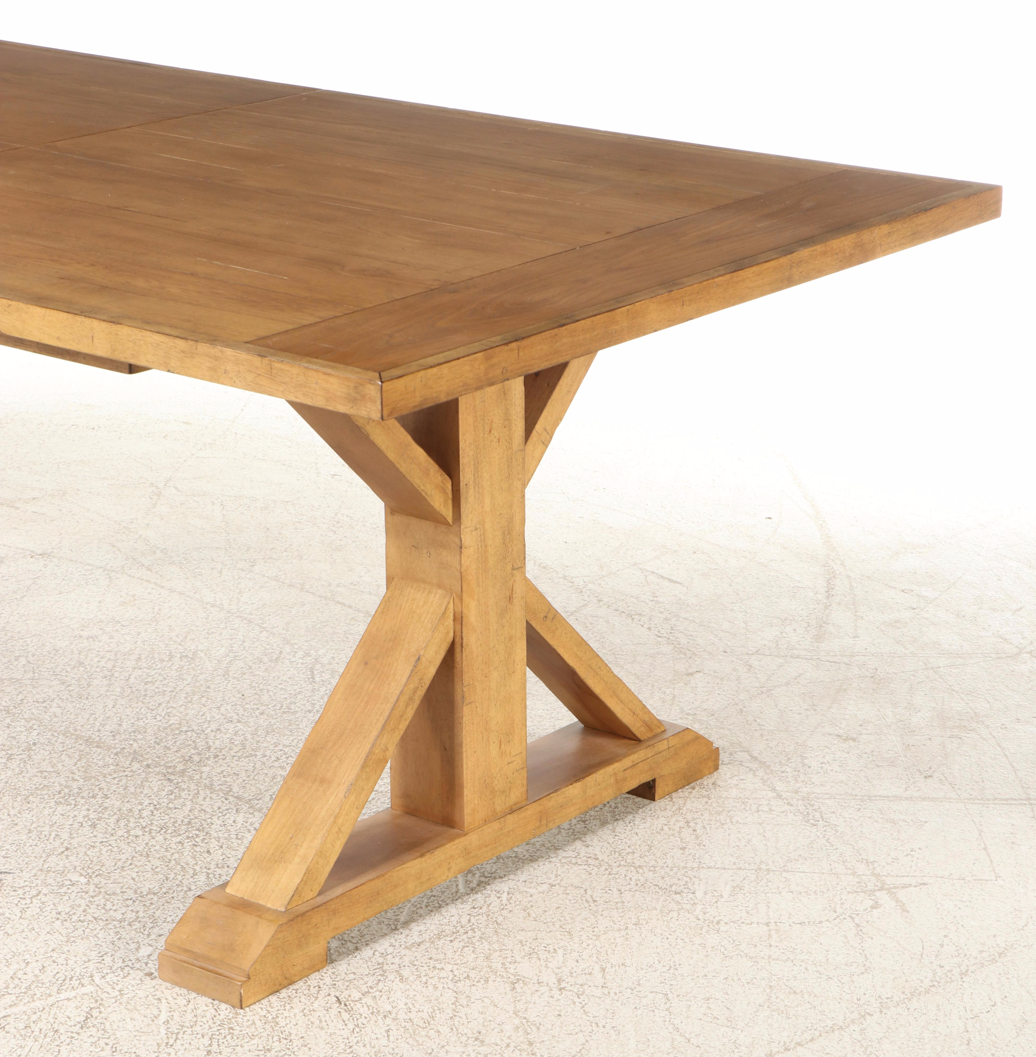 Klaussner Contemporary Farmhouse Style Trestle Dining Table