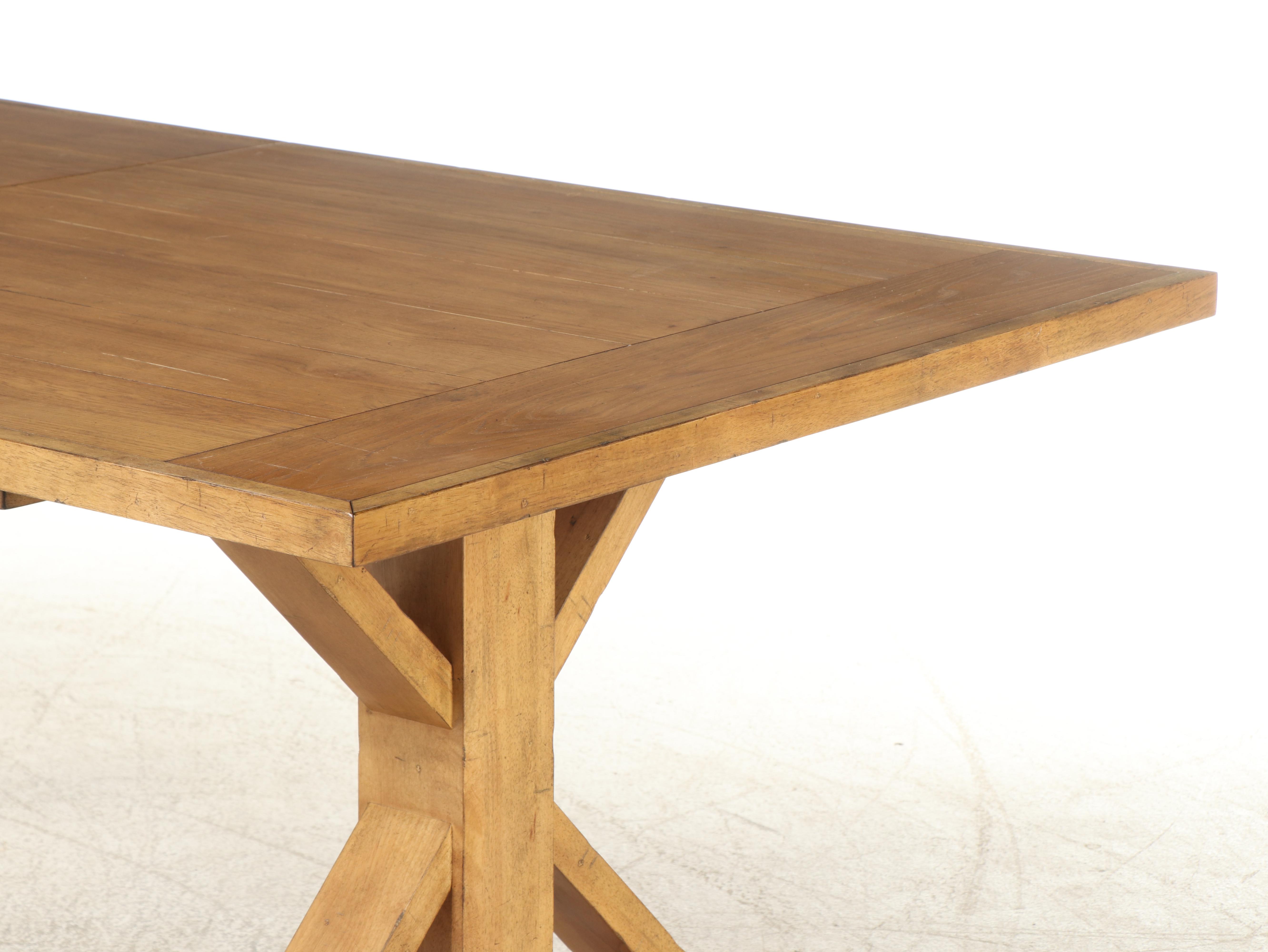 Klaussner Contemporary Farmhouse Style Trestle Dining Table