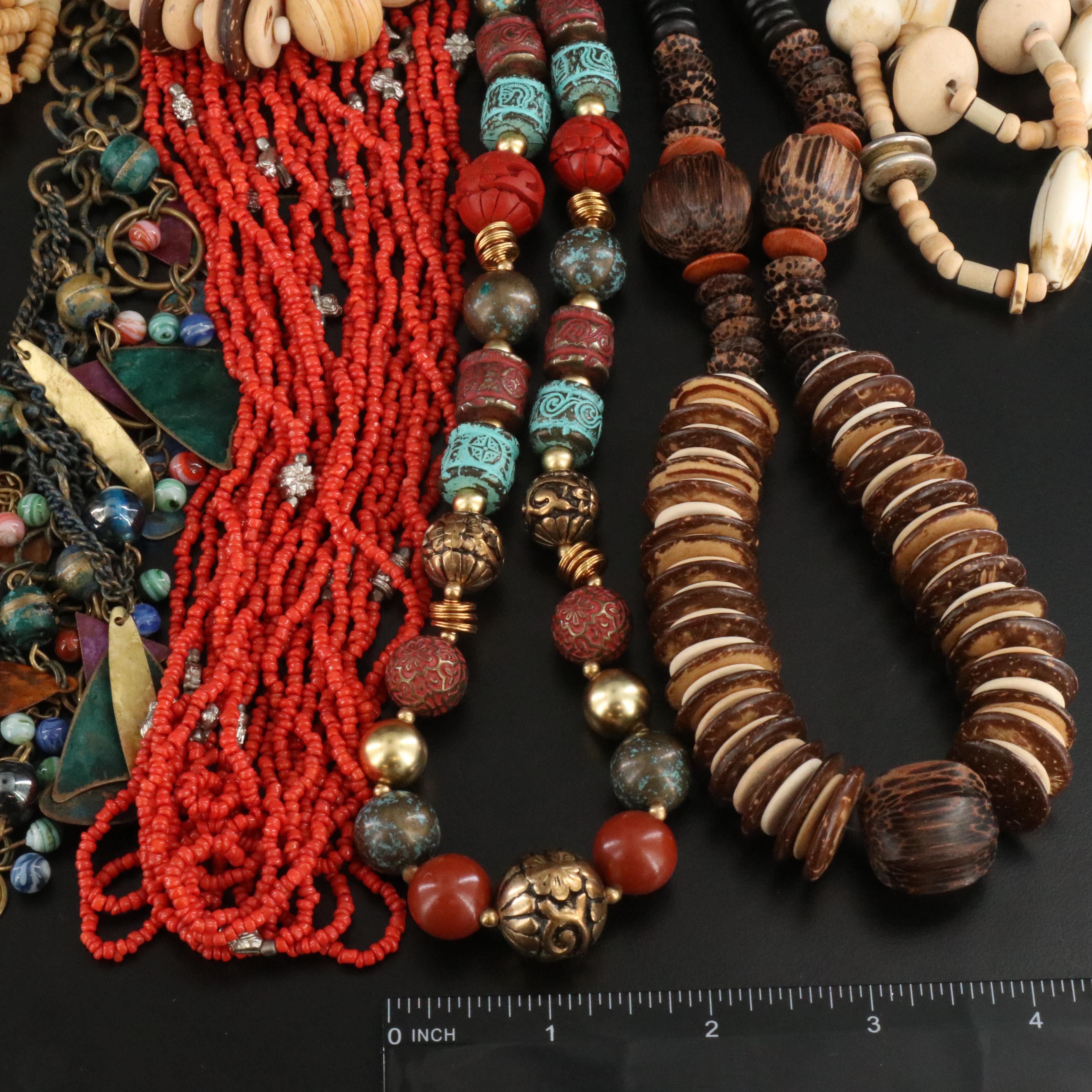 Faience and Southwestern Copper Cuff Featured in Jewelry Assortment