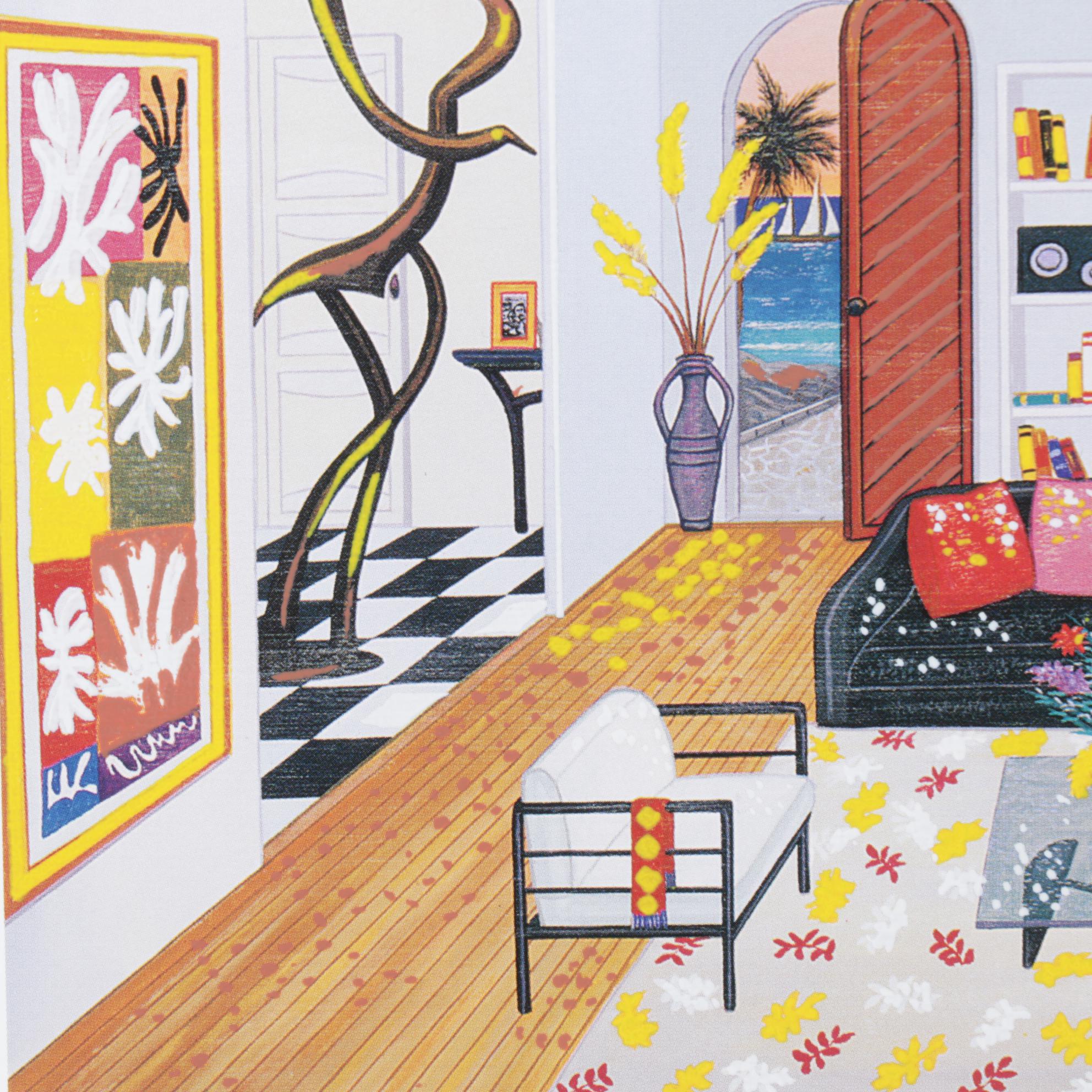 Fanch Ledan Seriolithograph "Interior With Three Matisse," 1999