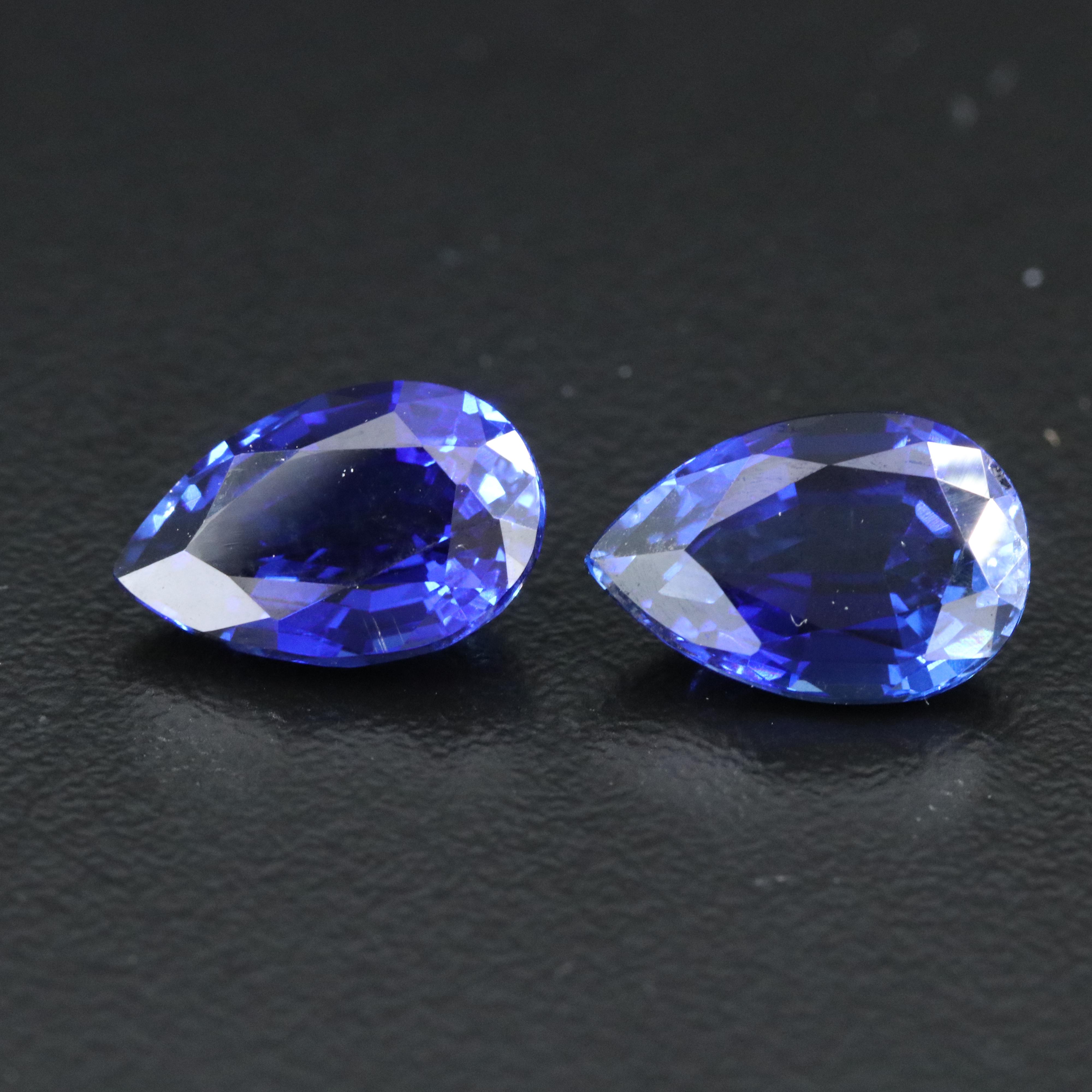 Loose 8.46 CTW Lab Grown Sapphire Matched Pair