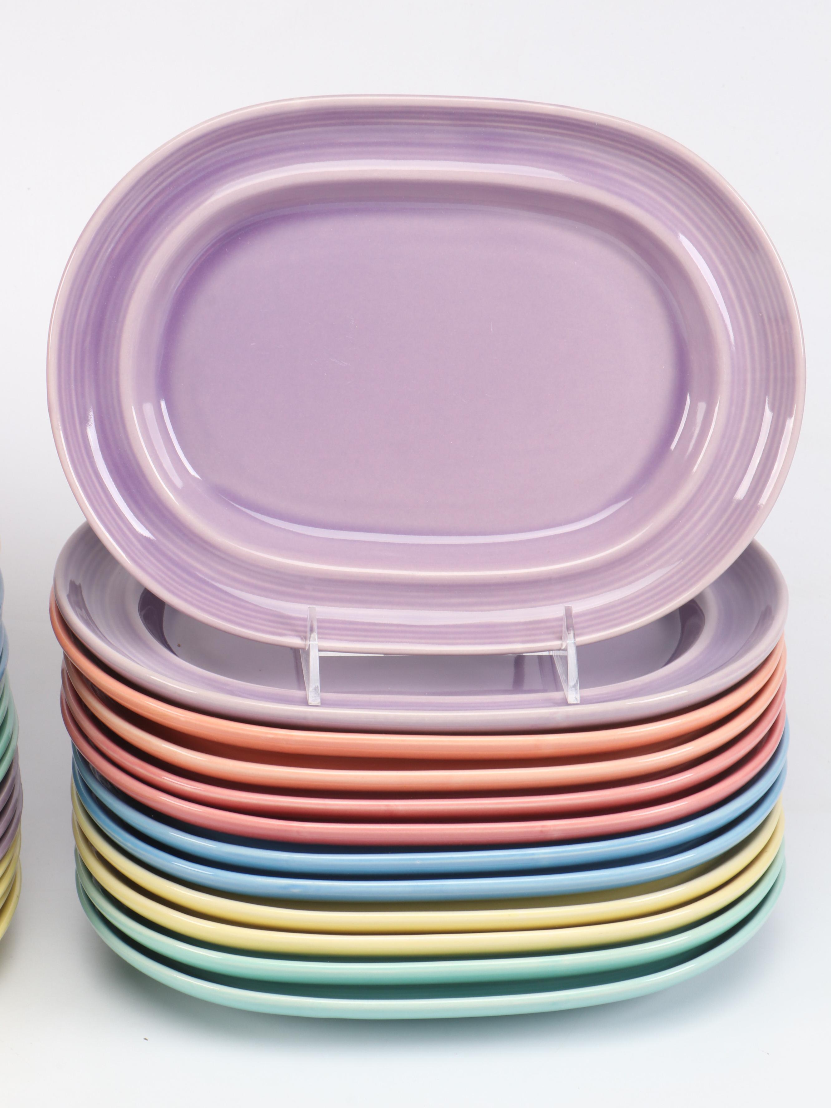 Japanese Multicolor Stoneware Dinnerware Sets with Cabbageware Plates