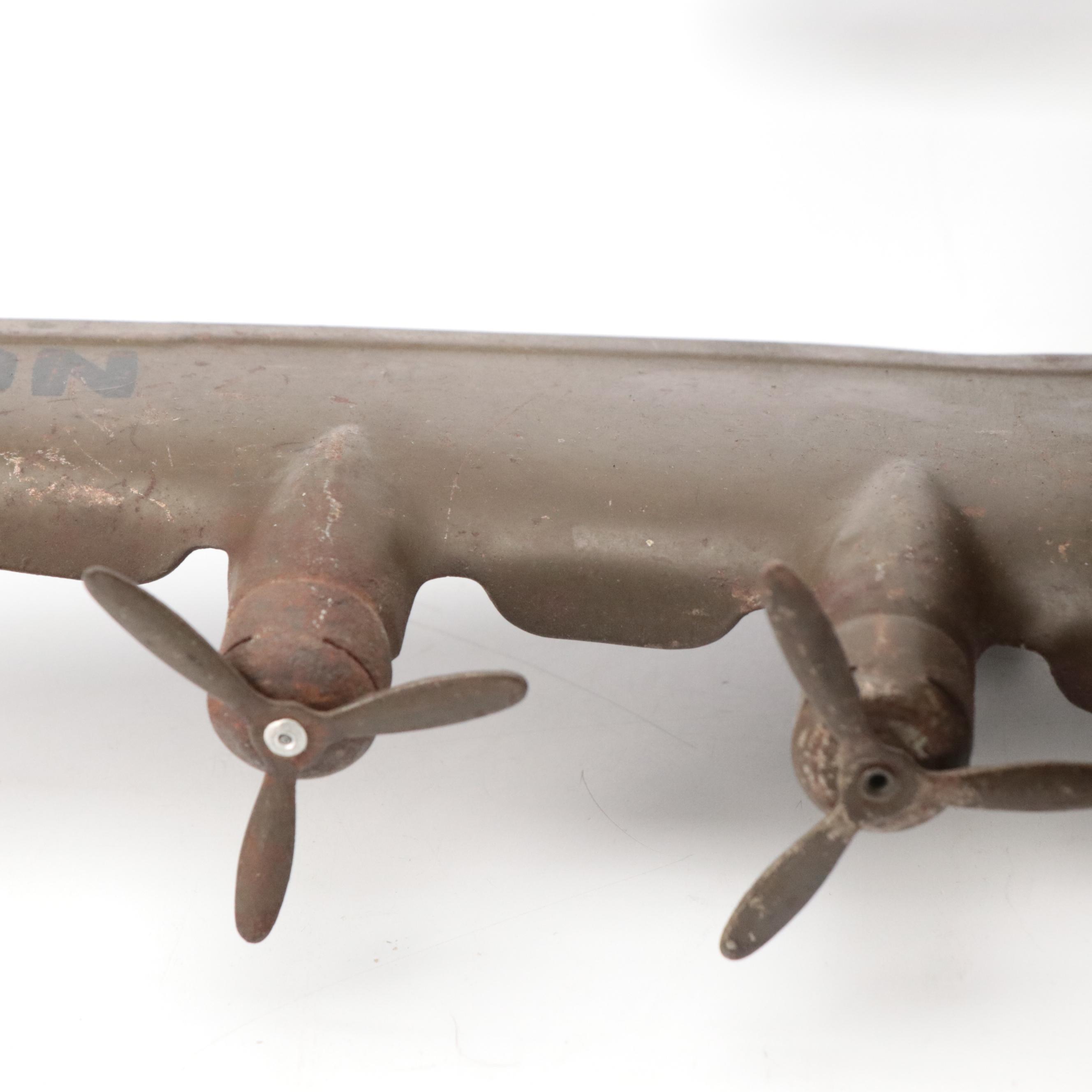 Marx "American Flagship" Pressed Steel Toy Plane, Mid-20th Century