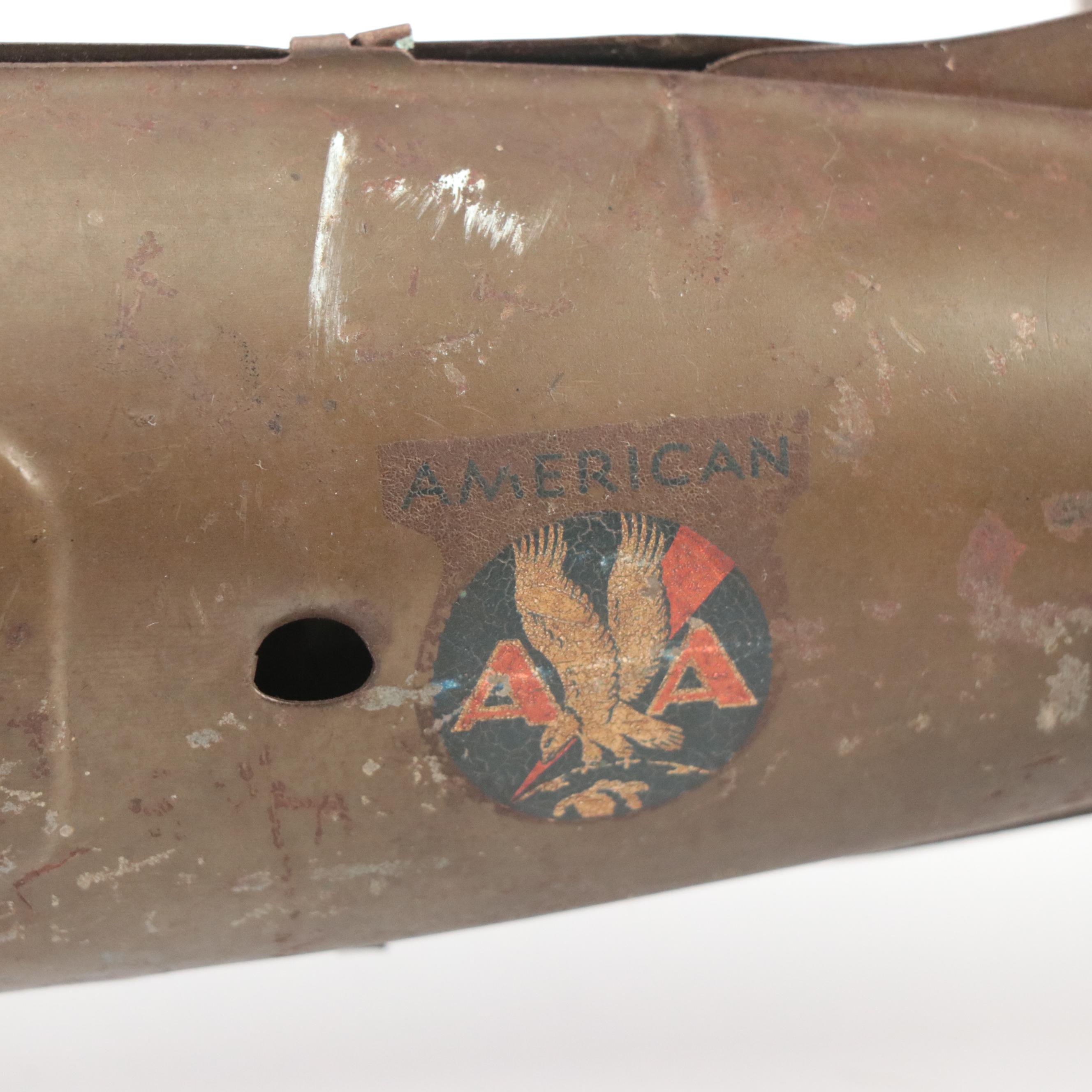 Marx "American Flagship" Pressed Steel Toy Plane, Mid-20th Century