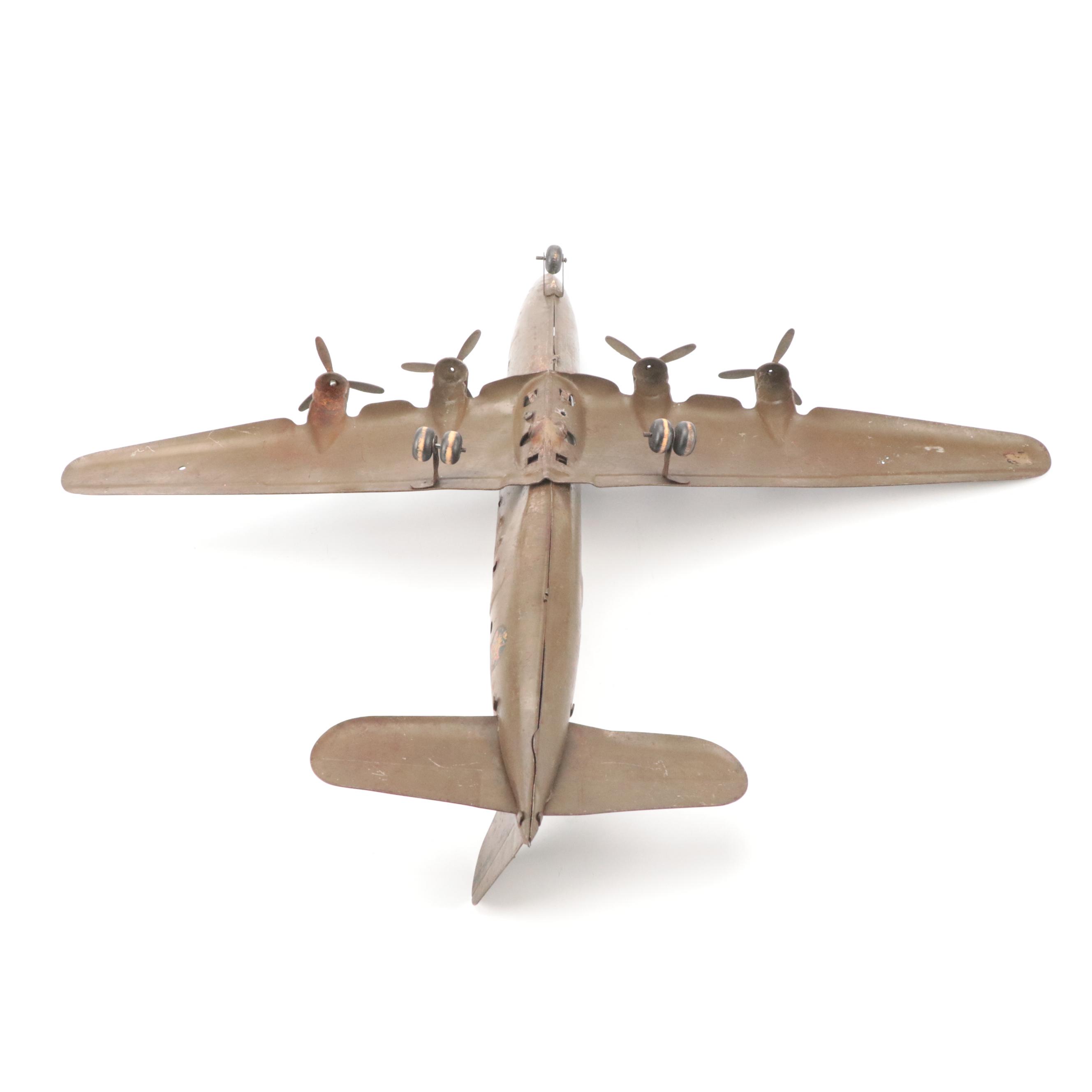 Marx "American Flagship" Pressed Steel Toy Plane, Mid-20th Century